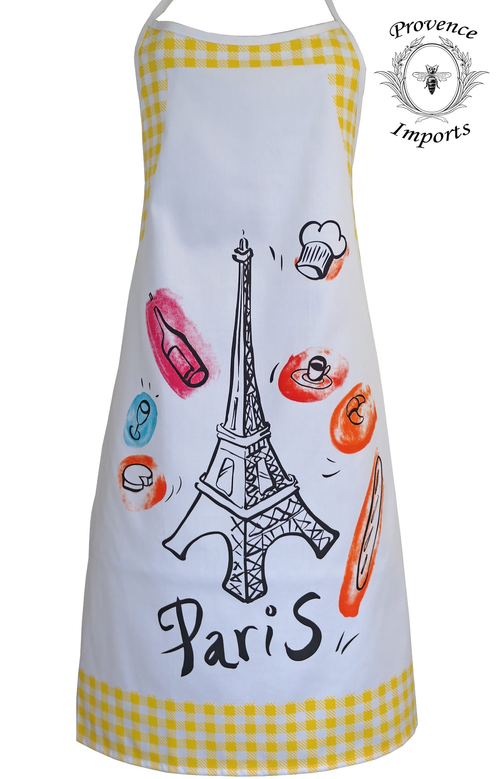 Paris Bistro Cotton Apron - Yellow