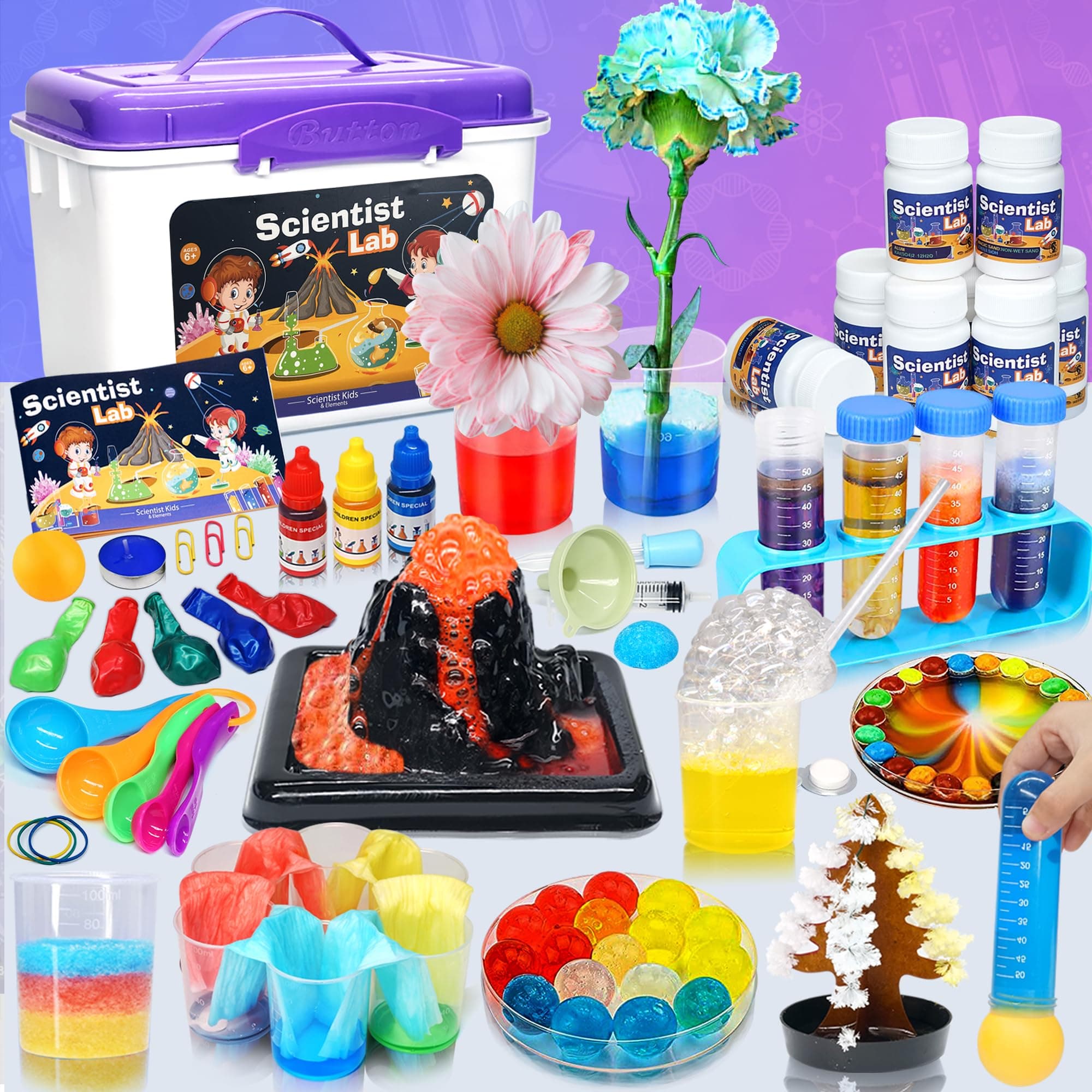 Educational Science Kit for Kids - 56 Science Lab Experiments with Lab Coat Scientist Costume, Science Kits for Kids Age 6-8-10-12, 70+ PCS DIY Stem Projects, Educational Toys for Girls Boys