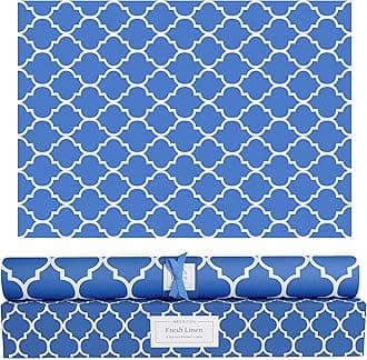 Scented Drawer Liners for Dresser – 6 Large Non Adhesive Dresser Drawer Liner Sheets, 19.5 x 14 in, Drawer Liners for Kitchen Cabinets & Closet Shelves, Cabinet Liner & Shelf Paper (Fresh Linen)