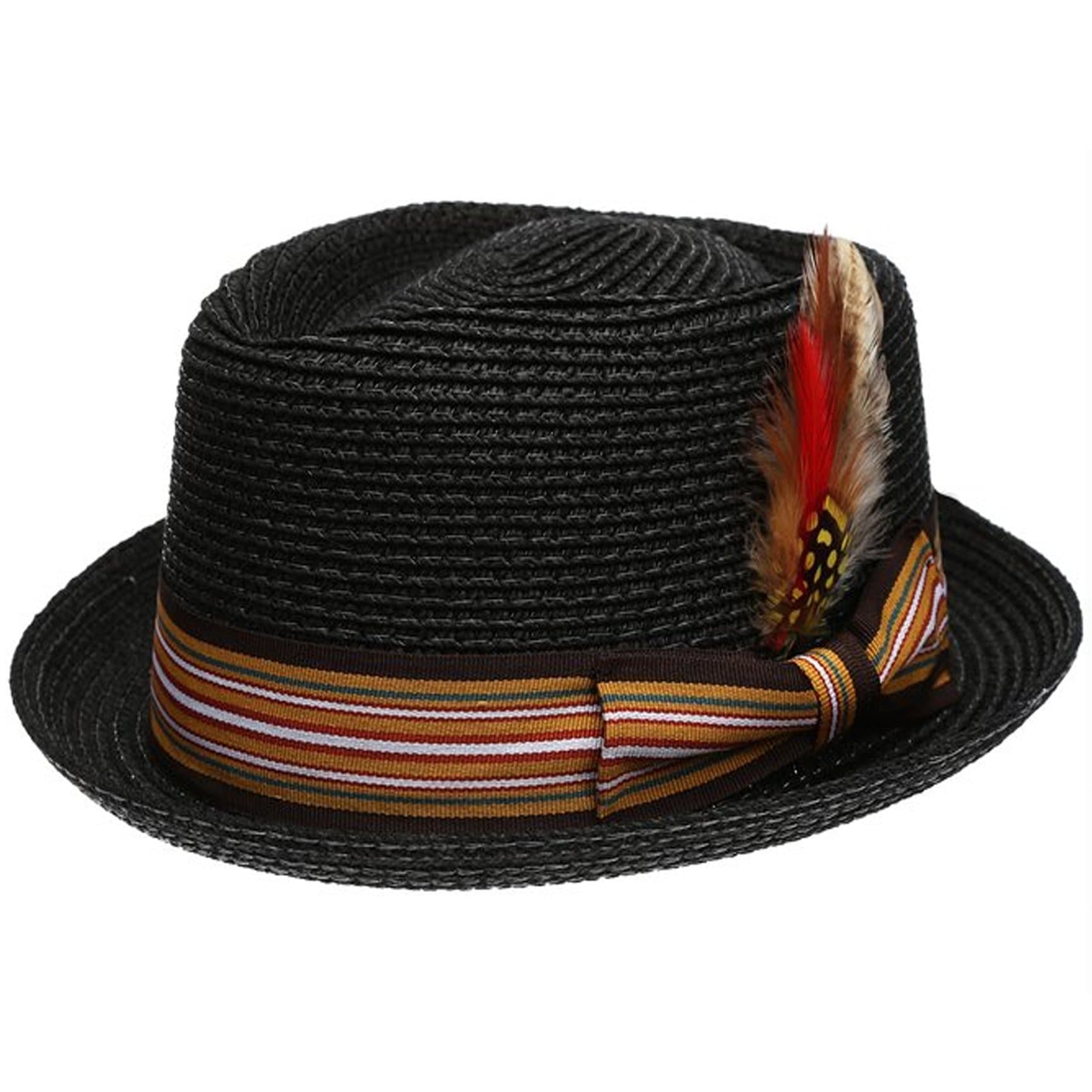 Men's Premium Straw Porkpie Fedora Hat