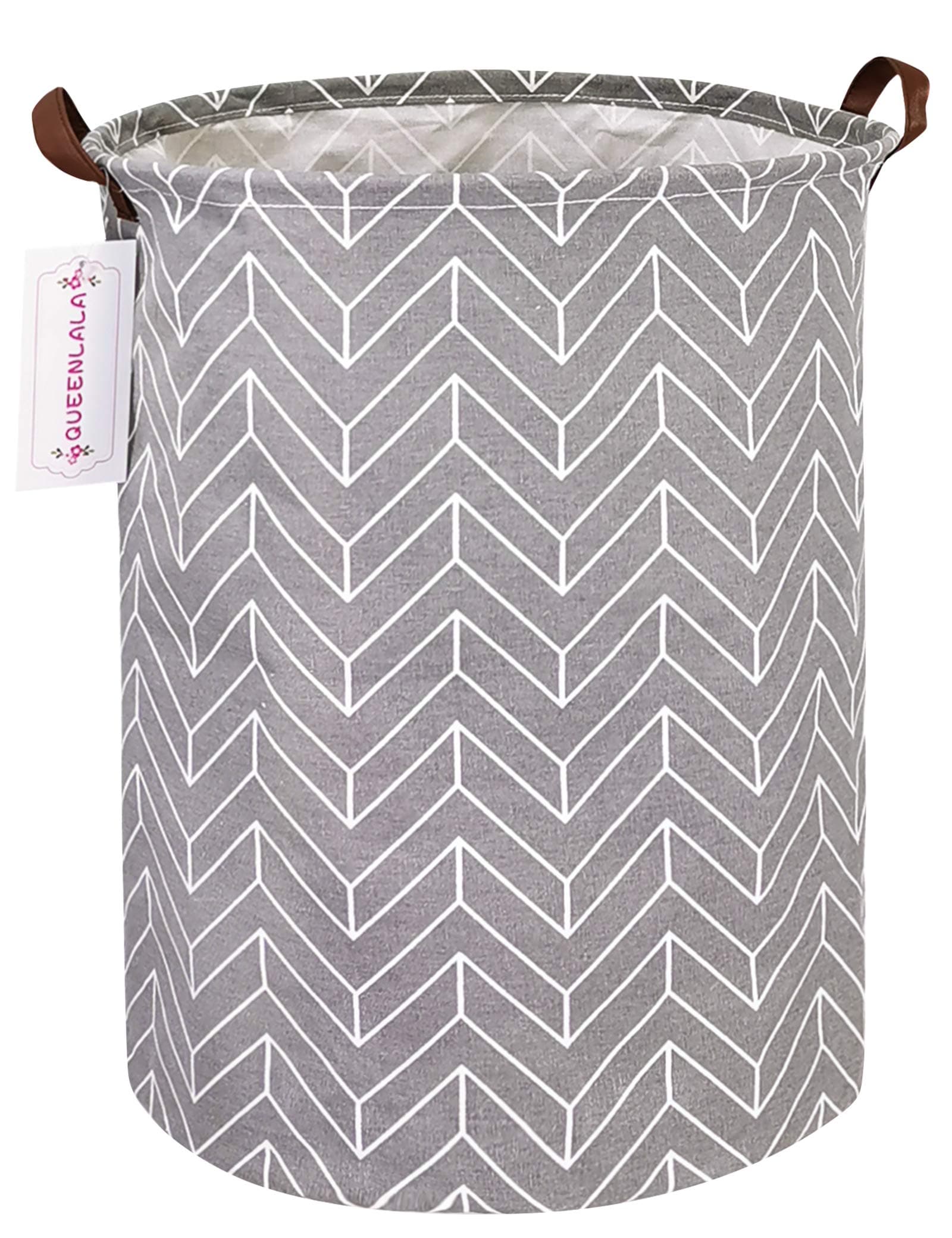 QUEENLALA Large Storage Basket,Laundry Hamper（Grey Wheat）