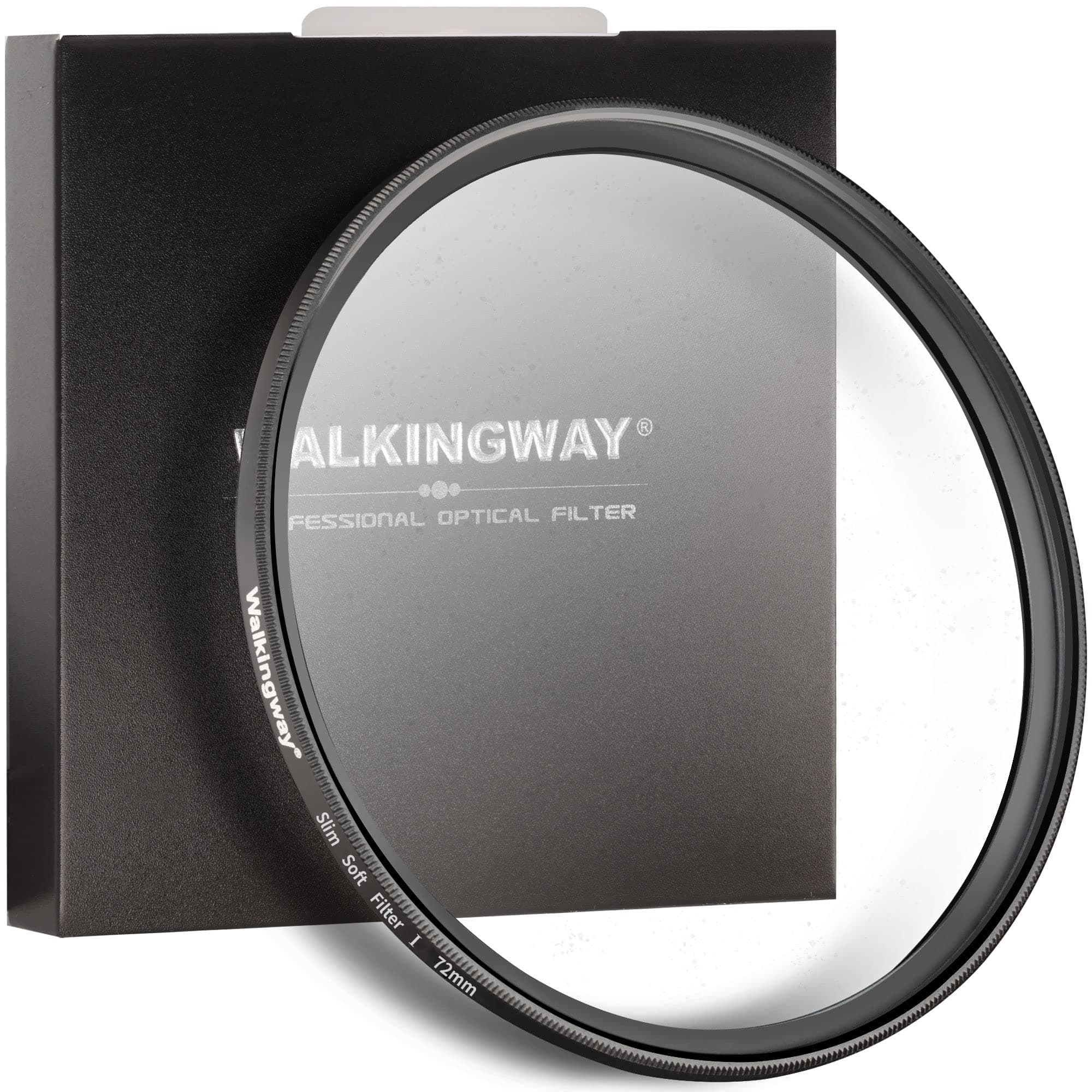 Walking Way 72MM White Pro Mist Diffusion Lens Filter, Dreamy Fog & Soft Glow Effect Filter for Video/Vlog/Portrait, HD Glass, Scratch-Resistant, Ultra-Slim Frame, No Vignetting (Light-Soft 1)