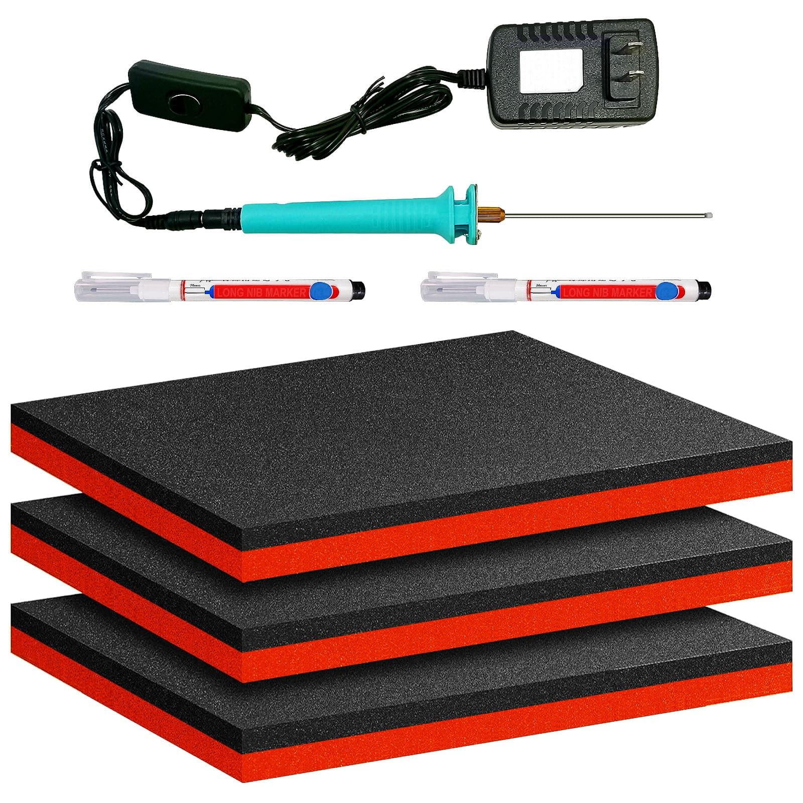 3 Pcs Tool Box Organization Foam 17.5 x 12 x 1 Inch Shadow Non Slip Foam Toolbox Chest Drawer Inserts Organizer Liner Mat