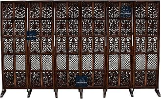 PINK CITY ARTS Wooden Partitions Made of Wood Room Divider for Living Room with Stands Hall Bedroom Wall Separator Panel 6 Feet (6 Panel with Stands)