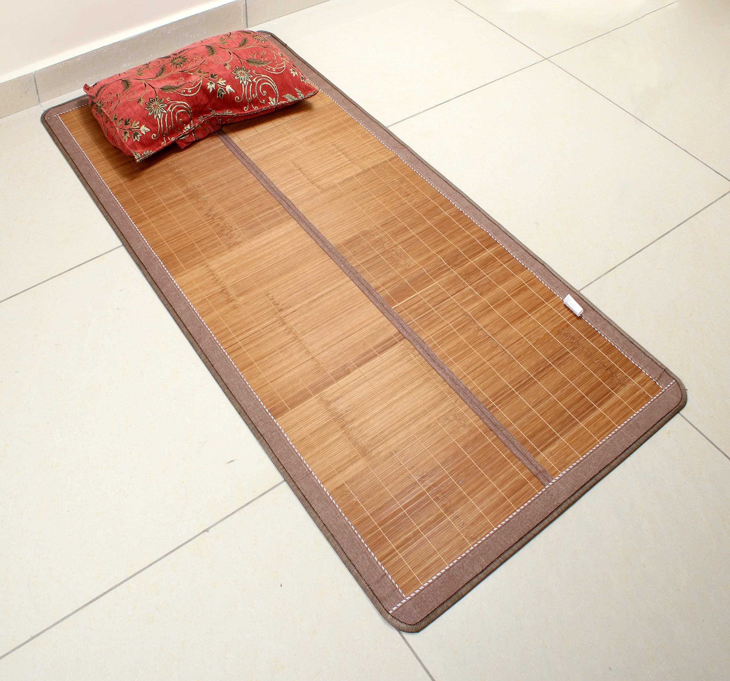 MemeHo® Multifunction Folding Bamboo Bed Mat | Portable Foldable Bed Mat | Cooling Bed Mat | Spa Mat | Bamboo Mat | Sleeping Mat | Double-Sided Folding Bamboo Mat