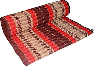 Namesakes UK -Thai Massage Mattress 200 x 105cm - Kapok Filling – Roll up floor mattress - Yoga Mat for relaxation meditation or sleeping – Red Burgandy