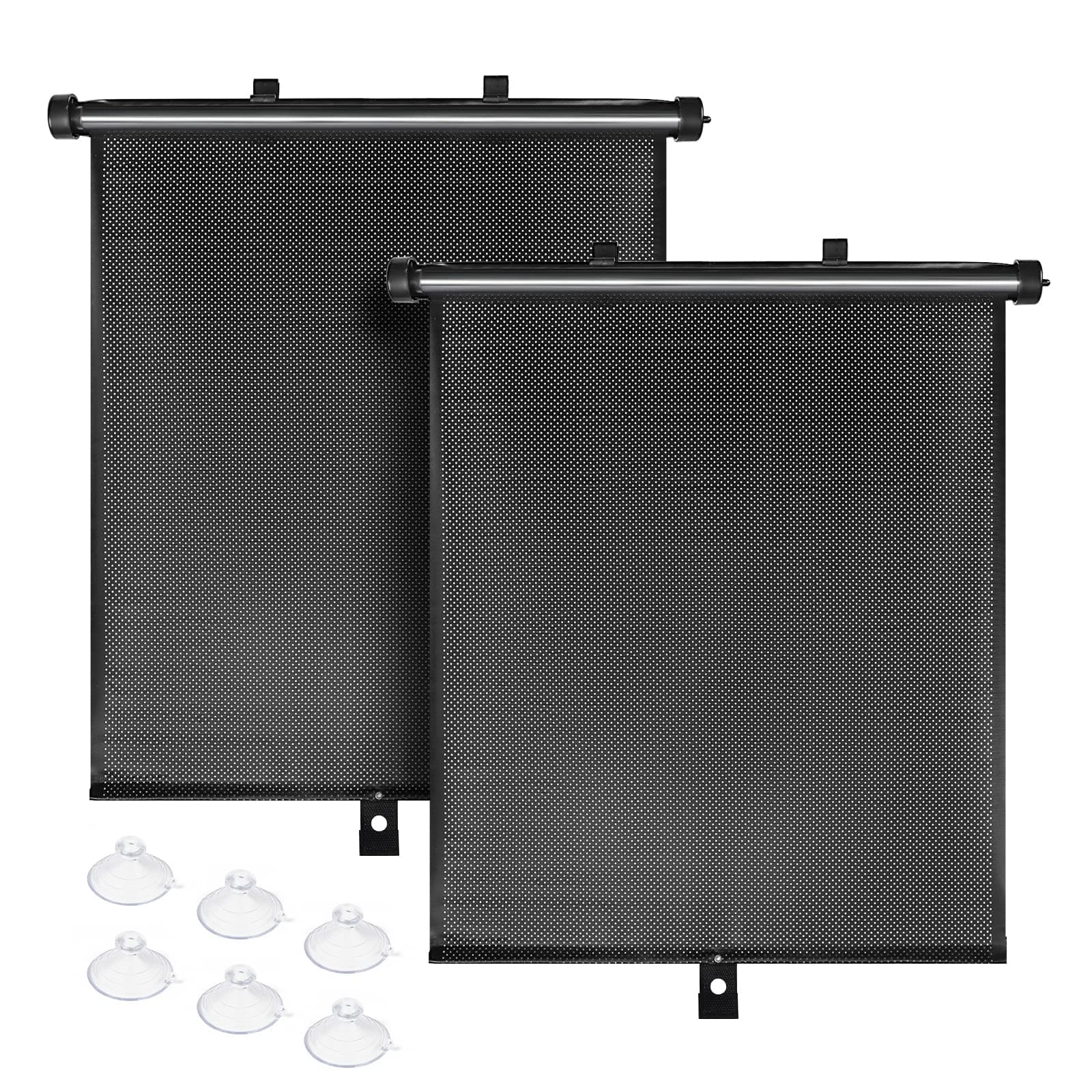 SHEEFLY Car Window Shades, 2 Pack Side Window Shade, Breathable Foldable Retractable Mesh Car Sun Shade Protects Baby, Kids, Pets from Sun Glare and UV Rays (BLACK)