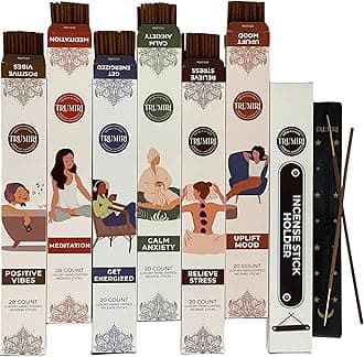 Aromatherapy Incense Sticks - Total 120 Insence-Sticks (20 Insense x 6 Inscents) - Aromatic Inciensos for La Casa Aroma Incents for Positive Vibrations, Meditation Relief