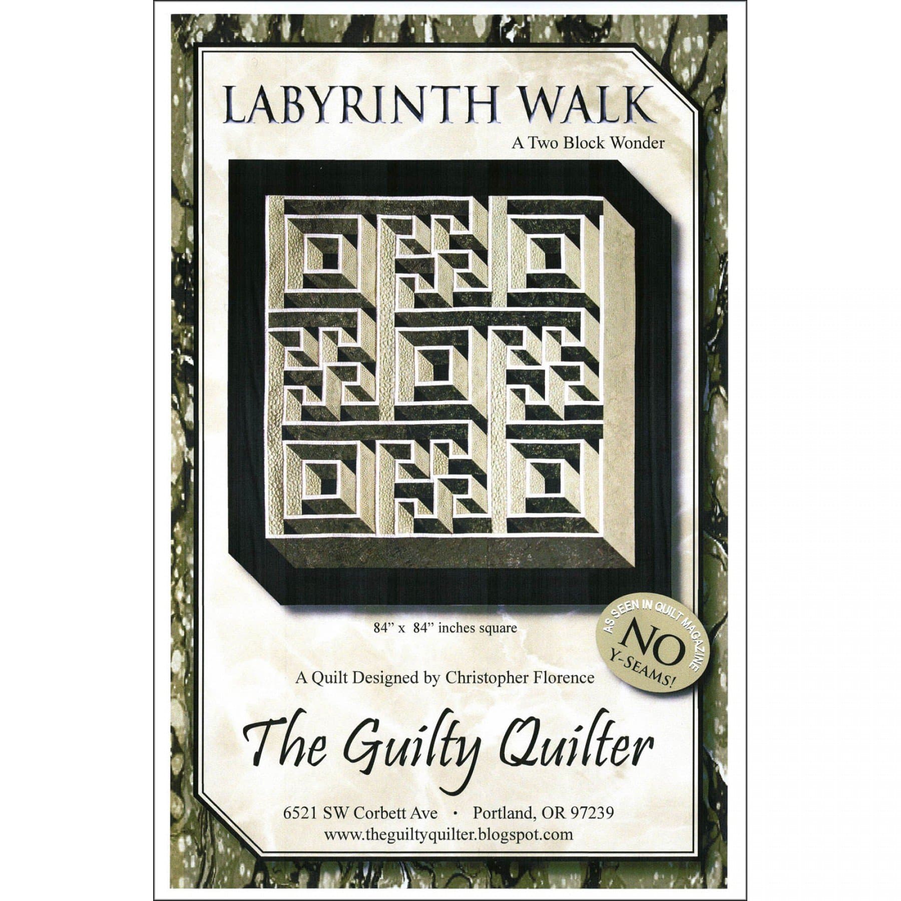 Labryinth Walk, A Two Block Wonder, QUILT PATTERN PTN 2122, NO Y-Seams, 76 by 76 inches