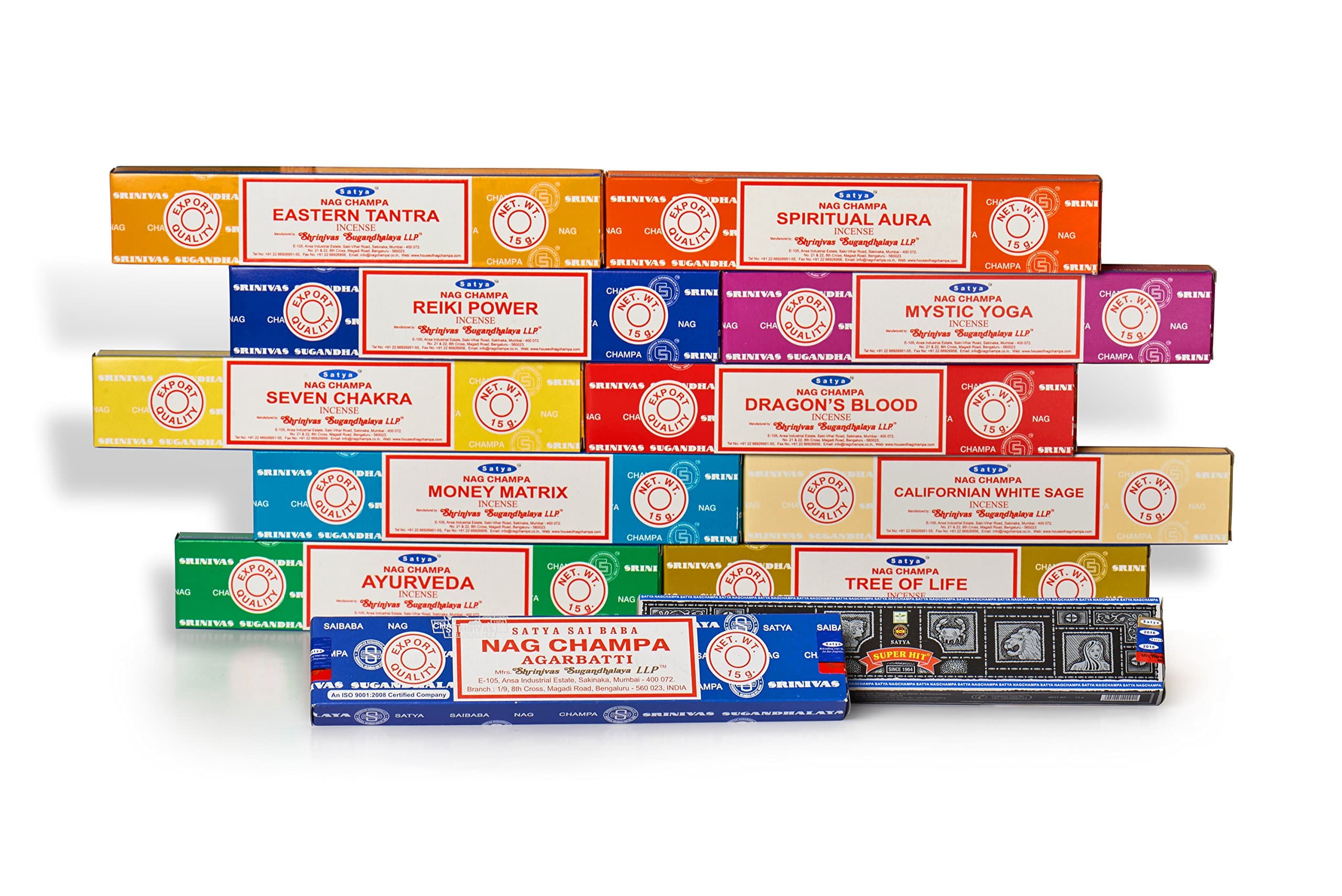 Satya VCINC1000 Assorted Incense Giftpack Set B 15gms - 12 Packs