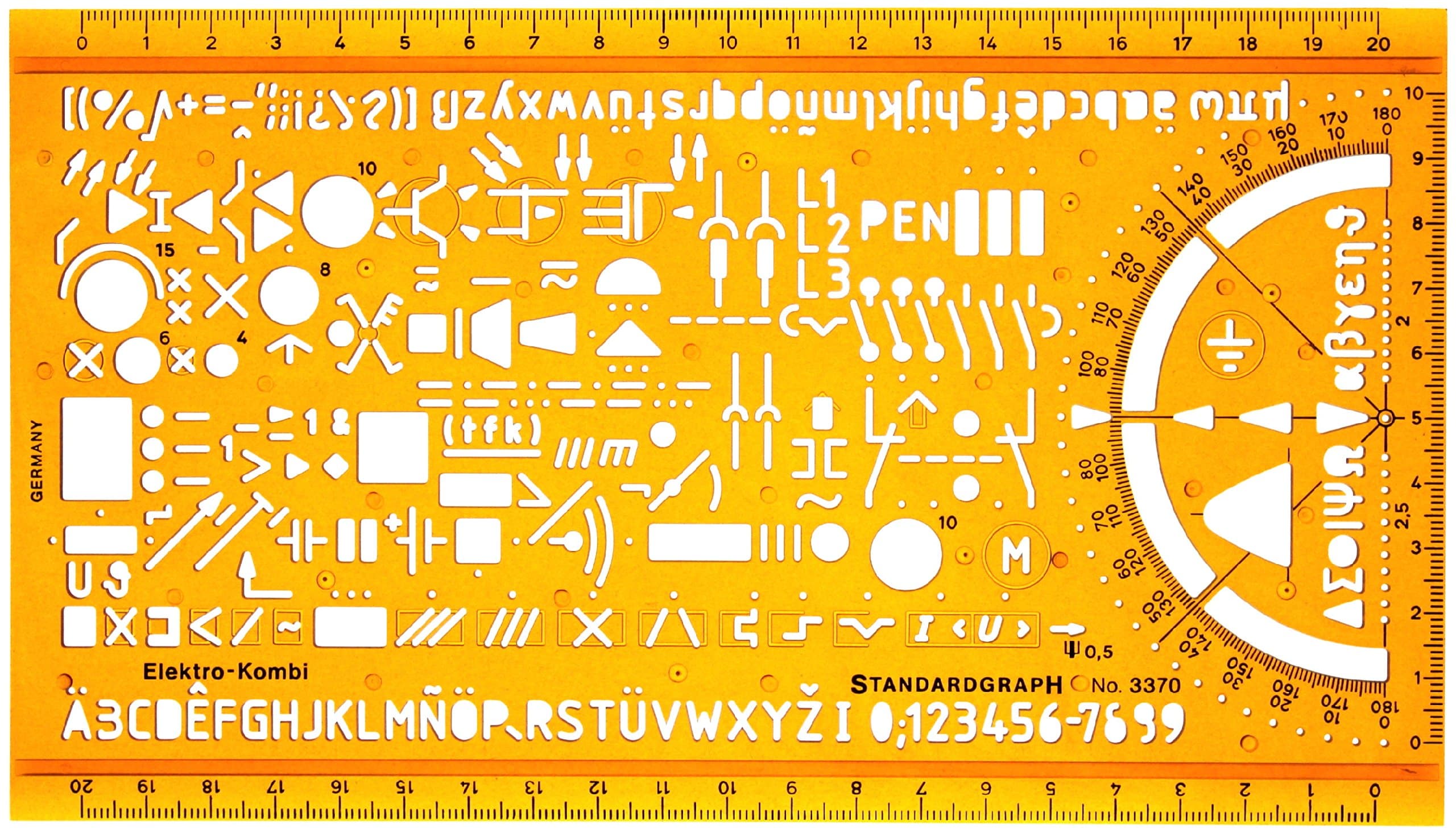 Metric Electrical and Electronic Installation Symbols Drawing Template Stencil – Engineering Drafting Supplies – Layout Plan Schematic Wiring