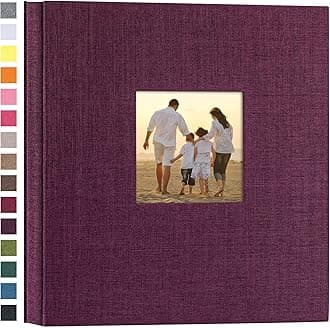 potricher Linen Hardcover Photo Album 4x6 600 Photos Large Capacity Photo Frame Book for Family Wedding Anniversary Baby Vacation (Purple, 600 Pockets)