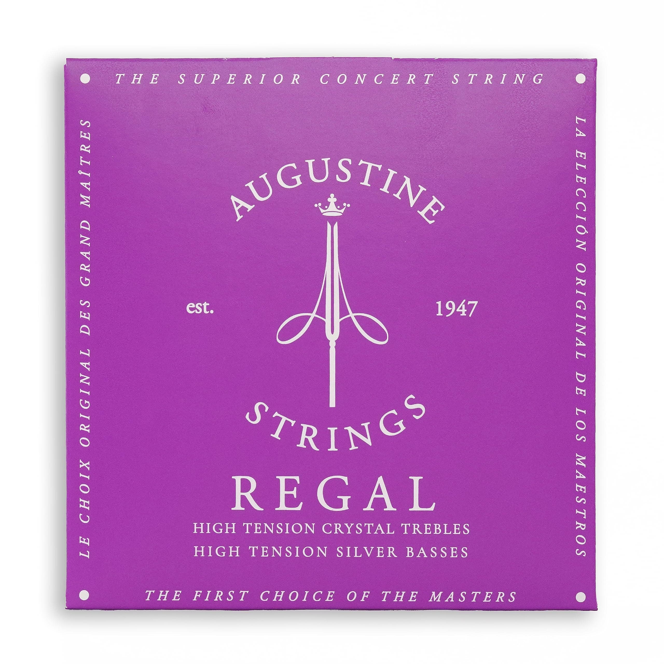 Augustine Regal Nylon Guitar Strings (Premium Complete Set) for Classical Guitars - High Tension Trebles, High Tension Basses - Balanced Tone, Lively Smooth Sound
