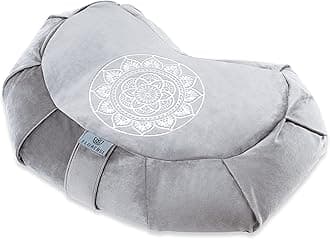 Florensi Meditation Cushion - Comfortable Floor Pillow - Traditional Tibetan Meditation Pillow & Bench with Beautiful Velvet Cover - Large Floor Cushion Seating for Adults - Yoga Buckwheat Bolster