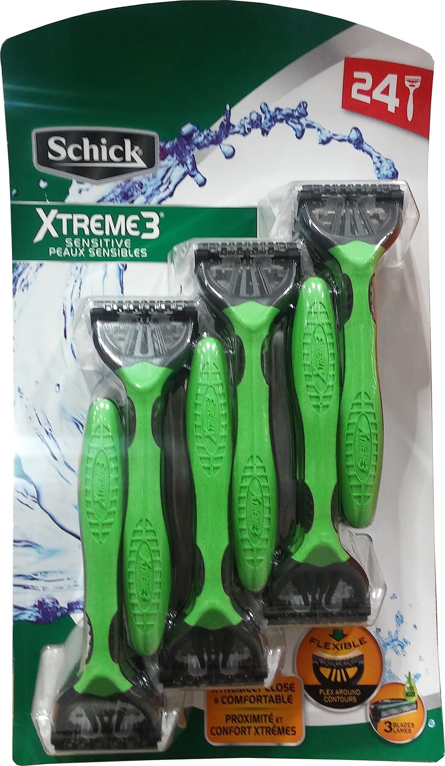 Xtreme 3 Blade Sensitive Razor with Vitamin E & Aloe (24 Count)
