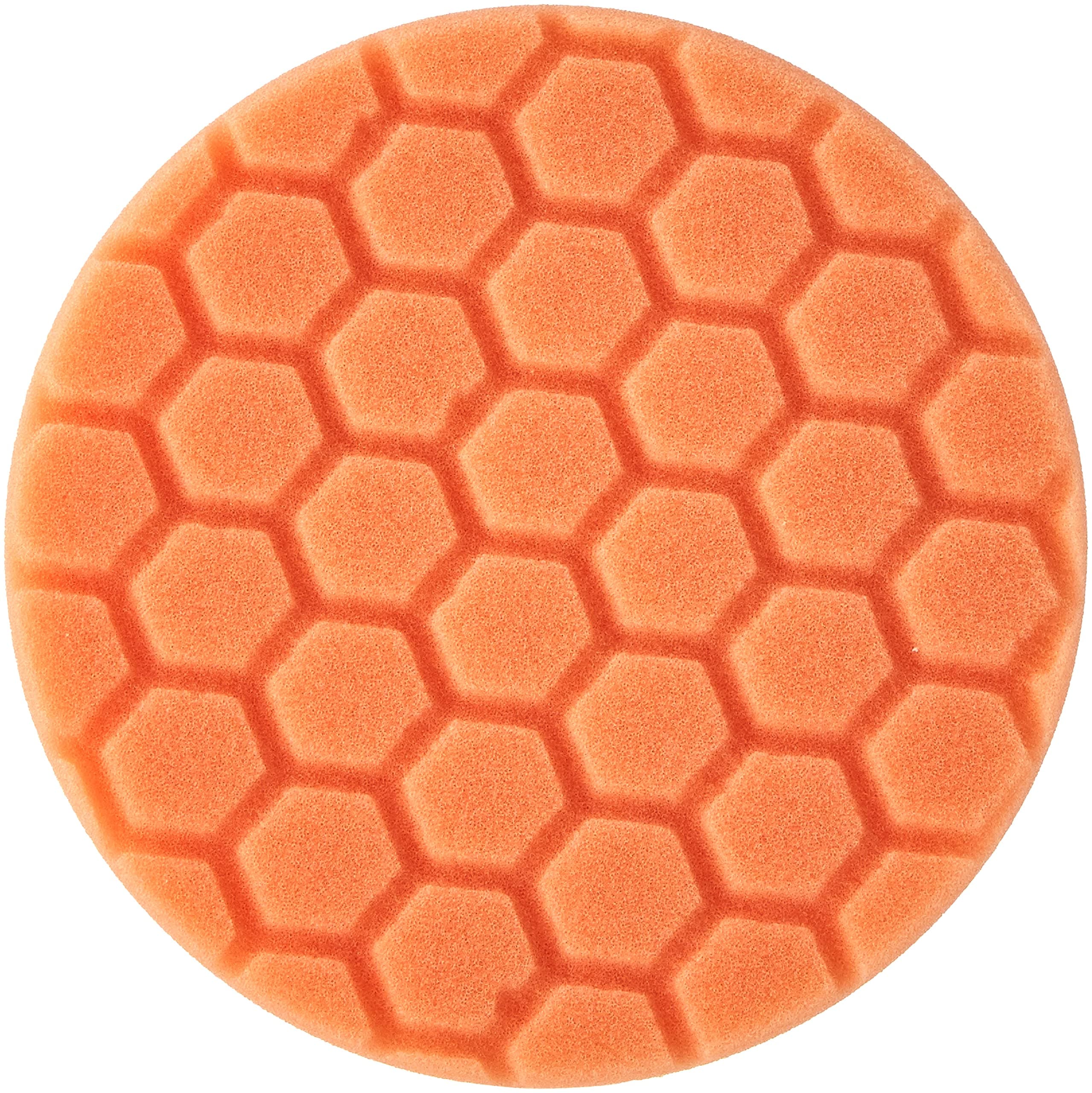BUFX_102_HEX5 Hex-Logic Medium-Heavy Cutting Pad, Orange, 5.5" Pad Made for 5" Backing Plates, 1 Pad Included