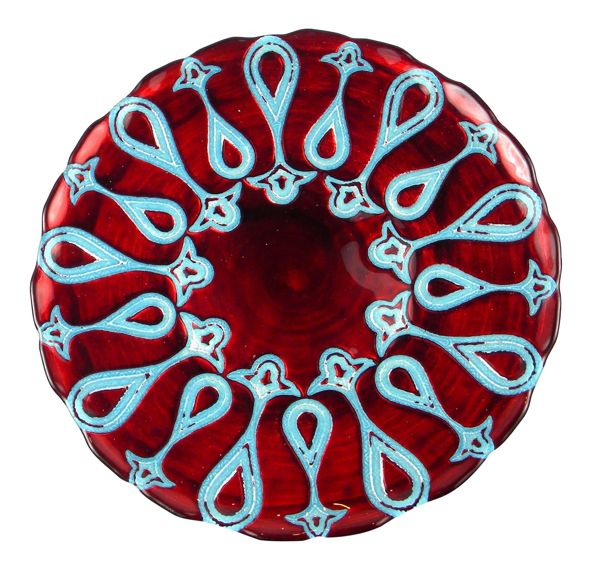 Larissa 9" Plate Color: Red/Blue