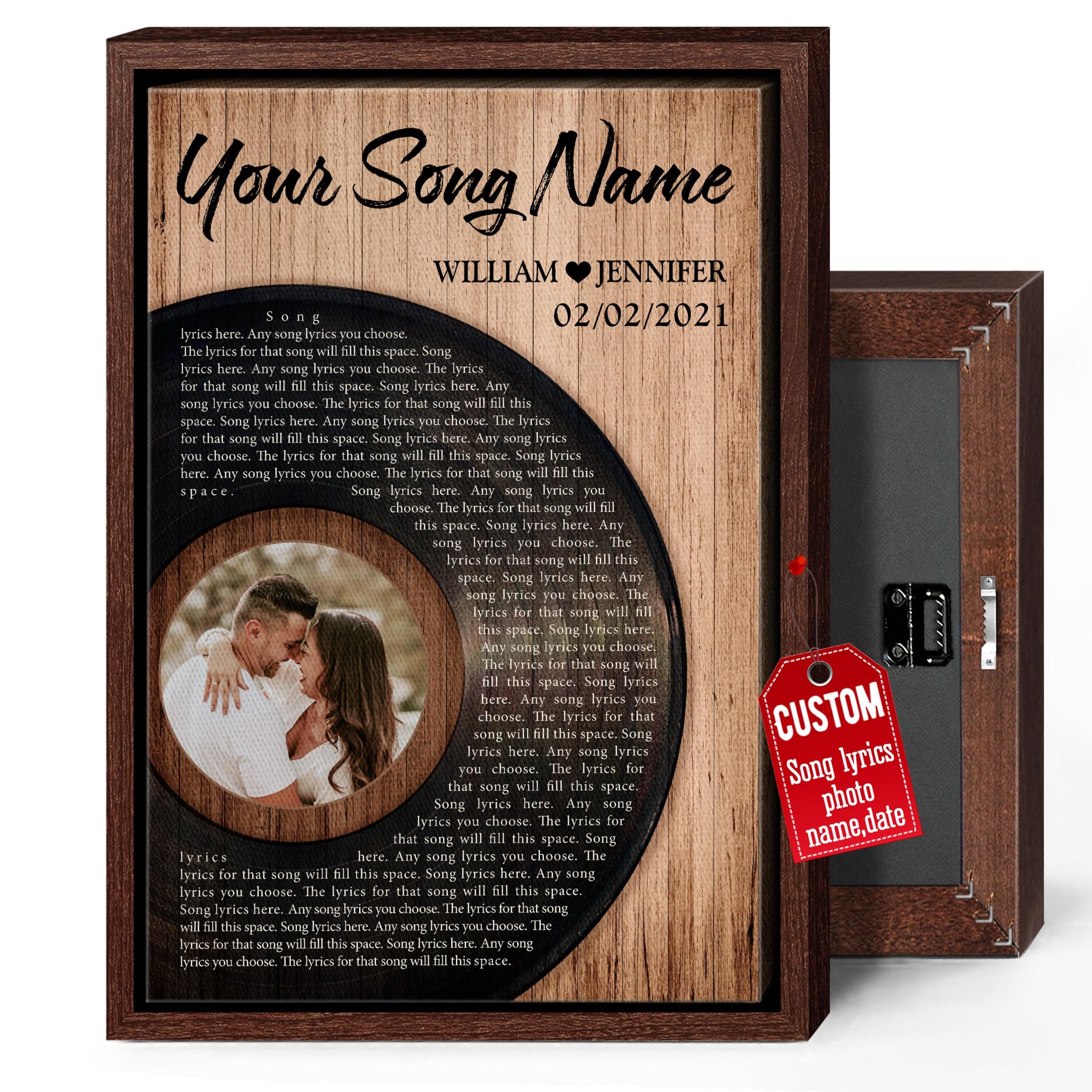H-DEWALL Personalized Song Lyrics Canvas With Frame, Customized Music Wall Art For Him, Sentimental Decor And Inspirational Gift