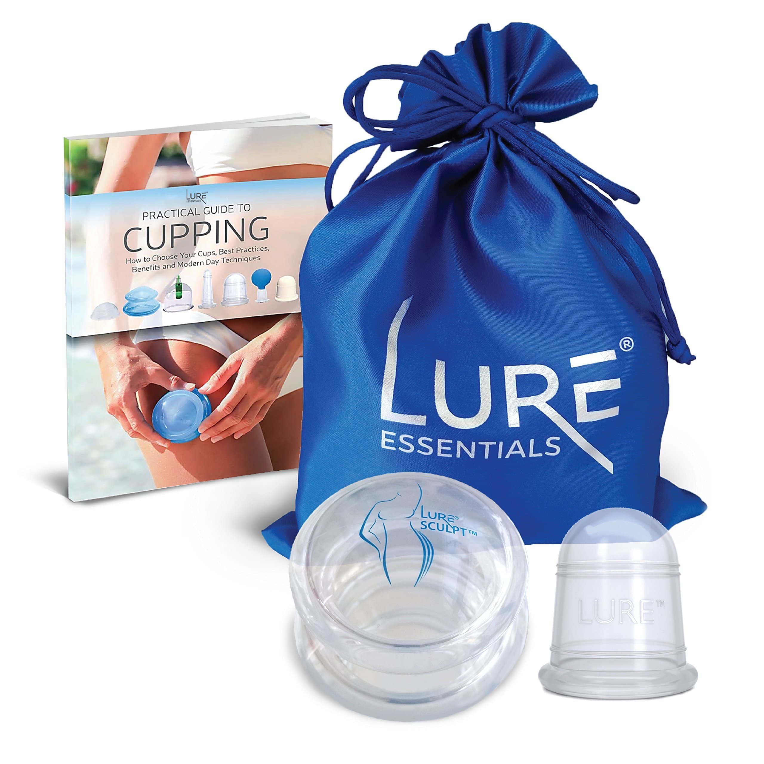 Anti Cellulite Cup Cupping Therapy - Best Suction Set 2 Different Silicone Cups for Fascia or Natural Pain Relief