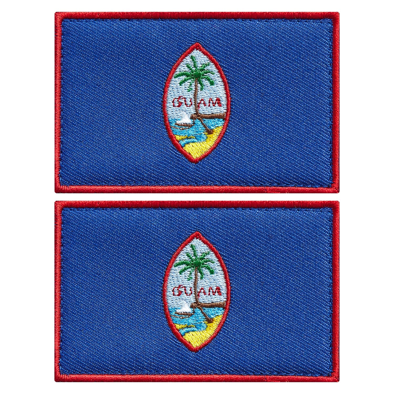 stidsds 2 Pack Guam Flag Patch Guam Flags Embroidered Patches Guamanian Flags Military Tactical Patch for Clothes Hat Backpacks Pride Decorations