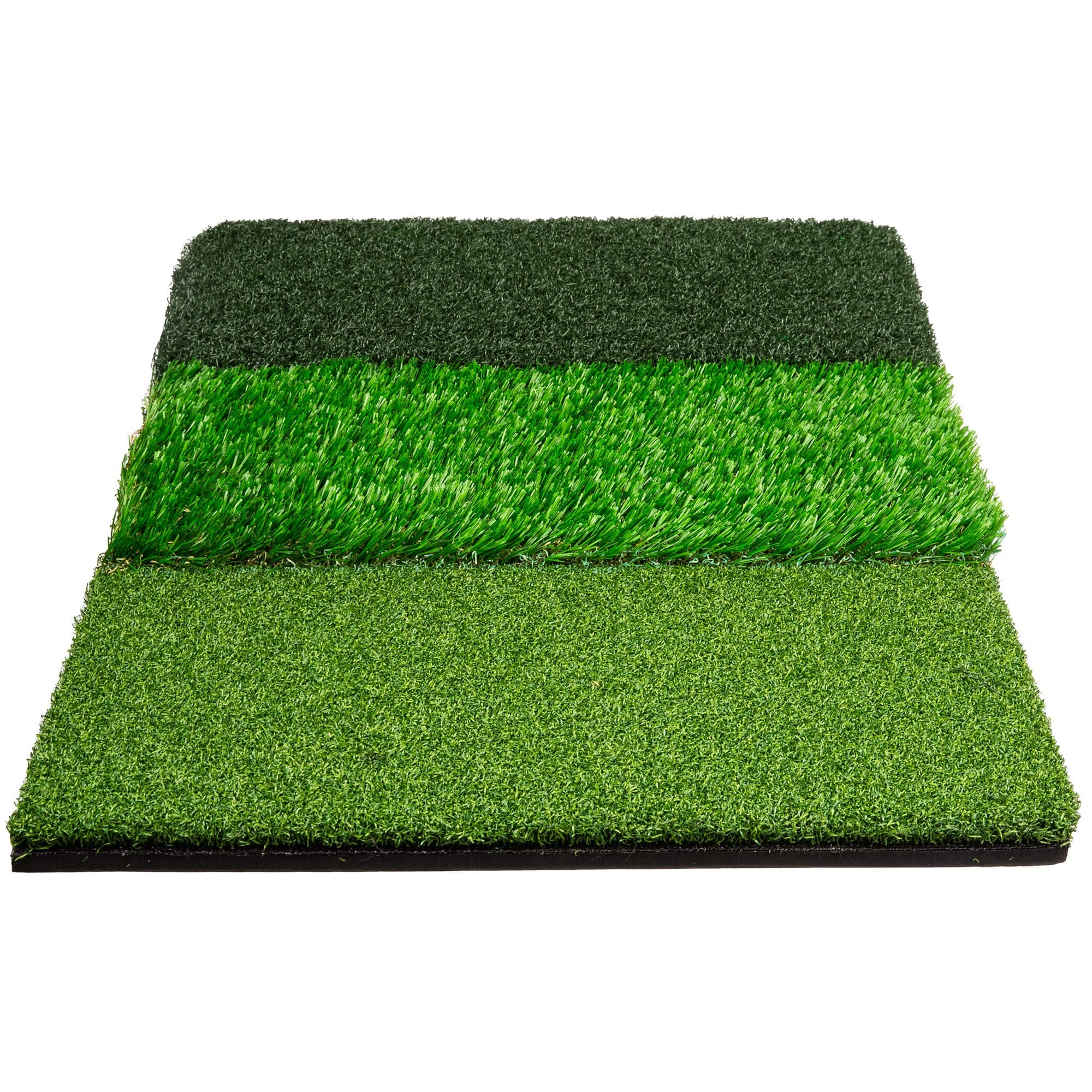 Stripe Golf Tri-Turf Golf Hitting Mat - Grass Mat for Driving and Chipping Practice - 26"x16"