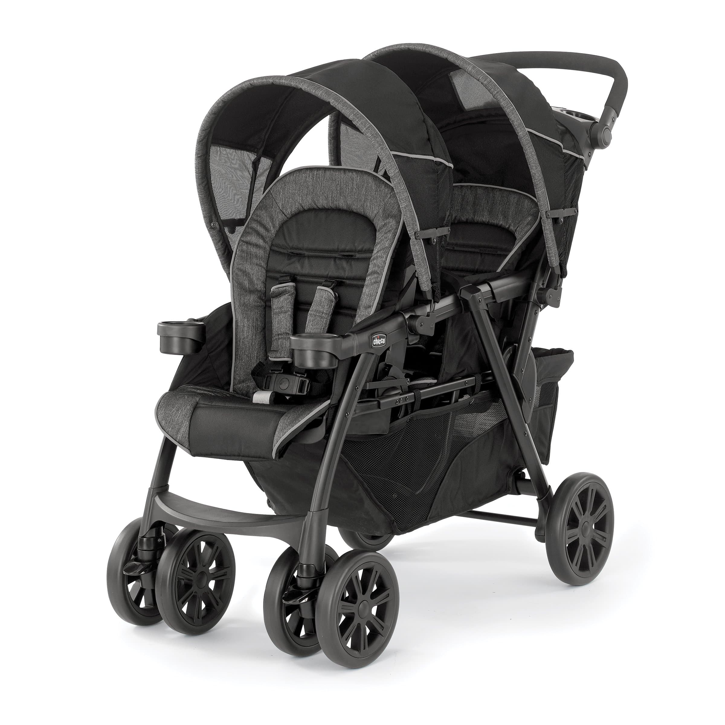 Chicco Cortina Together Double Stroller - Minerale, Black/Silver