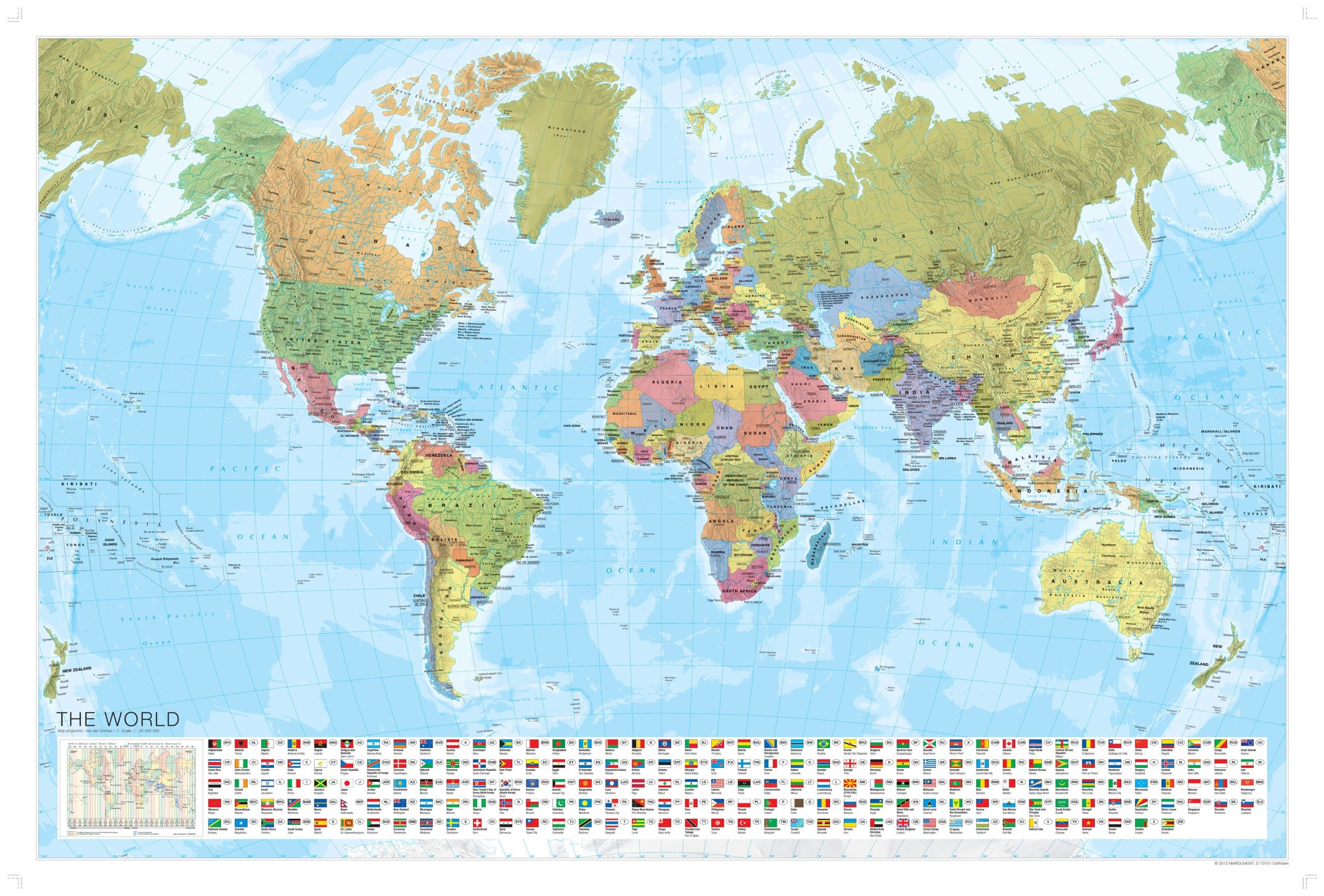 World Political Marco Polo Wall Map