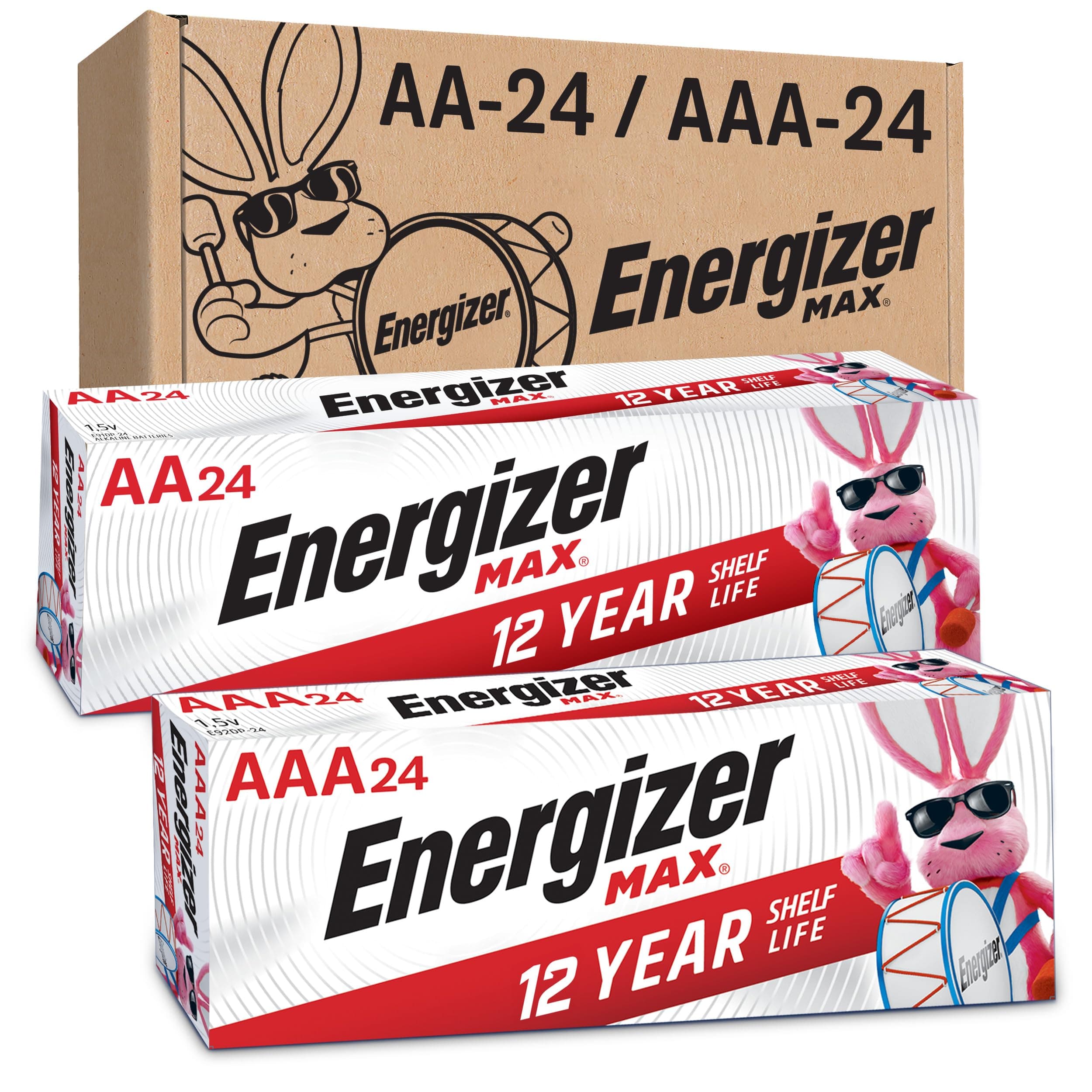 AA and AAA Batteries, 48 Count, Combo Pack Contains 24 Max Double A and 24 Max Triple A Batteries