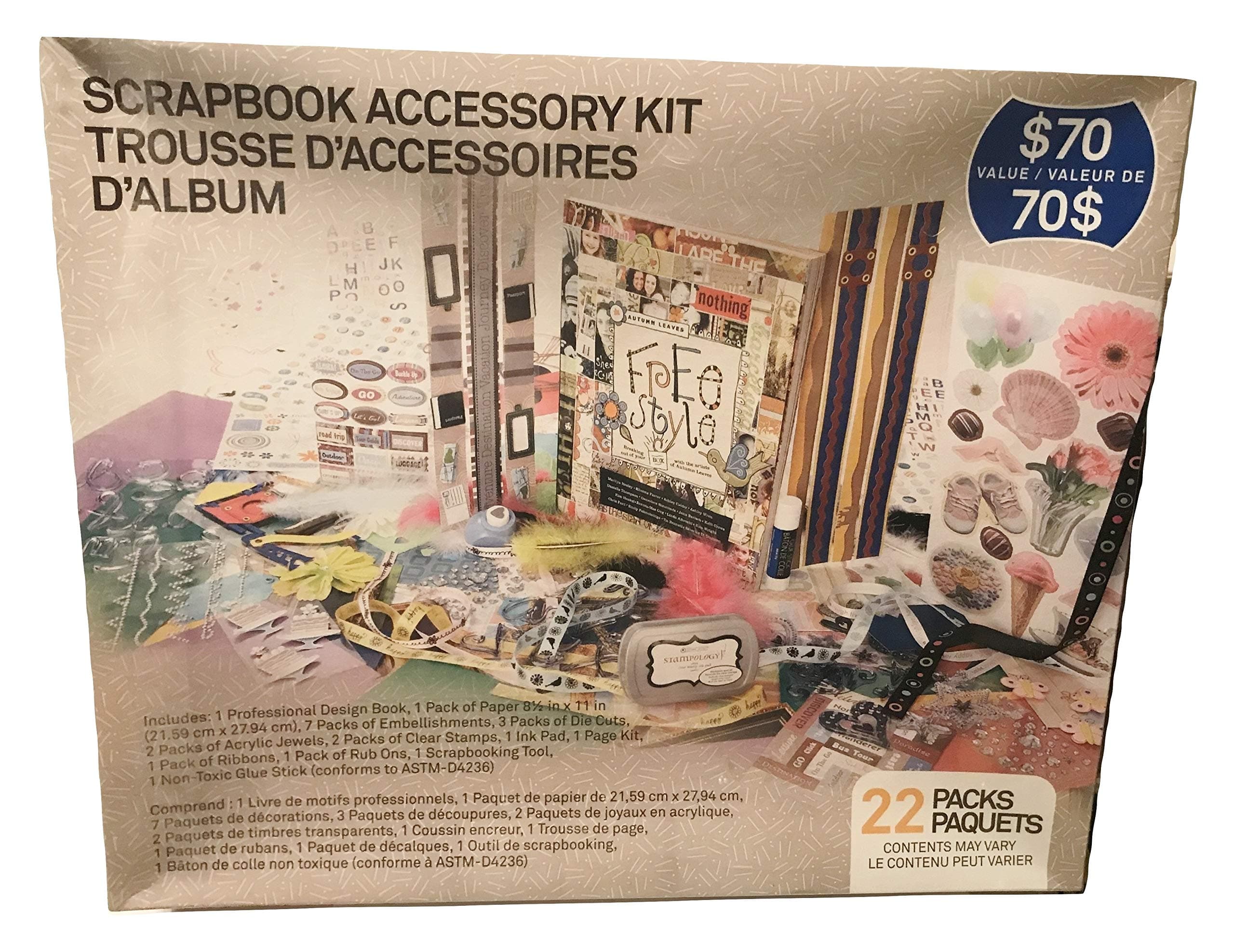 WestrimCrafts Scrapbook Accessory Kit with 22 Packs