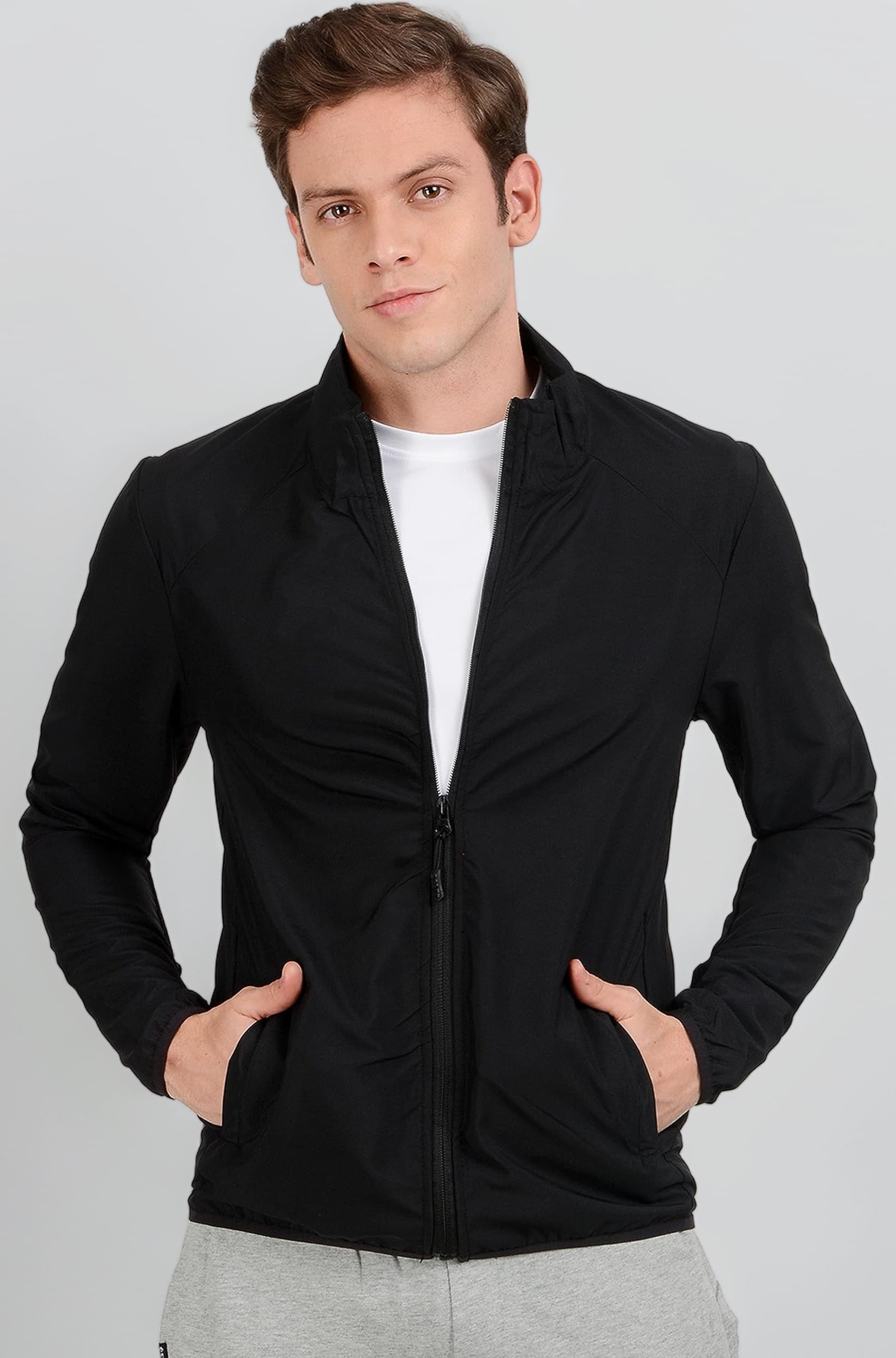 Polyester Men's Lightweight Water Repellent Foldable & Compact | Perfect For Any Kind Of Outdoor Adventure And Sports Jacket (Ss23-Idry-Jkt-Bl-M_Black_Medium)