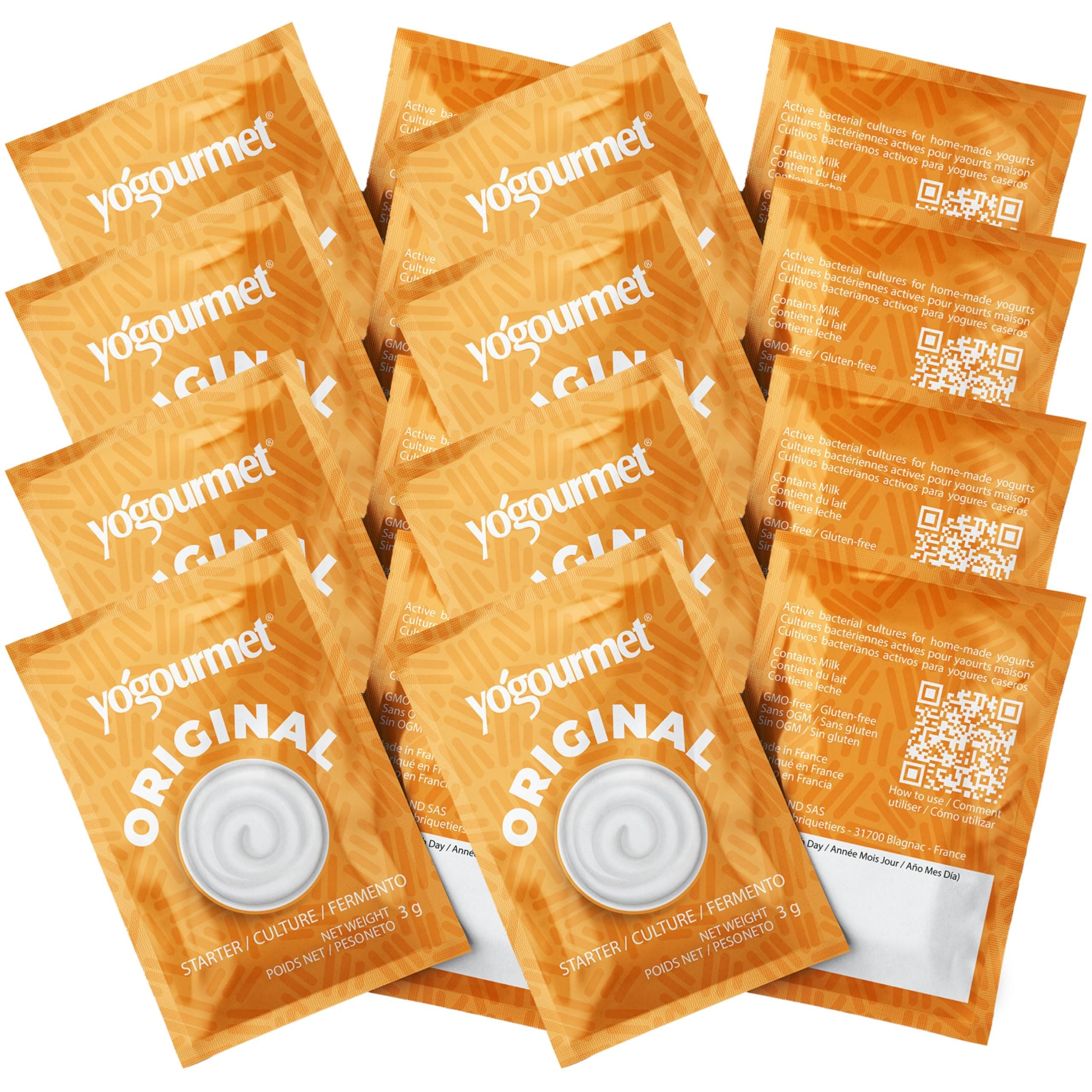 Yogourmet Yogurt Starter (16 Pack Bulk Version) - Make Yogurt at Home - Starter Culture - All Natural, Gluten Free, Kosher, Halal - 3 g Sachets
