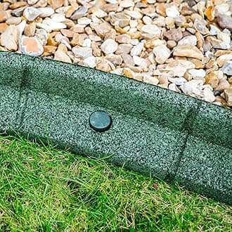 FlexiBorder - Lawn Edging - Flexible Garden Edging Border for Grass Lawns - Pathways - Raised Borders - Artificial Grass - Green - 2 x 1m Lengths
