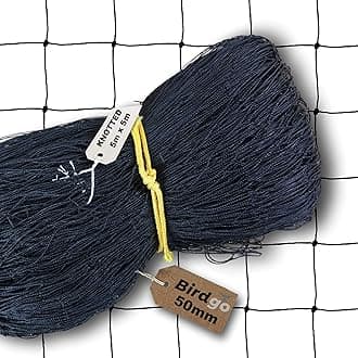 Black 50mm 2" Anti Pigeon Netting 5m x 5m - Professional Quality Prevention Control Bird Net (UV-Stabilised, Knotted)