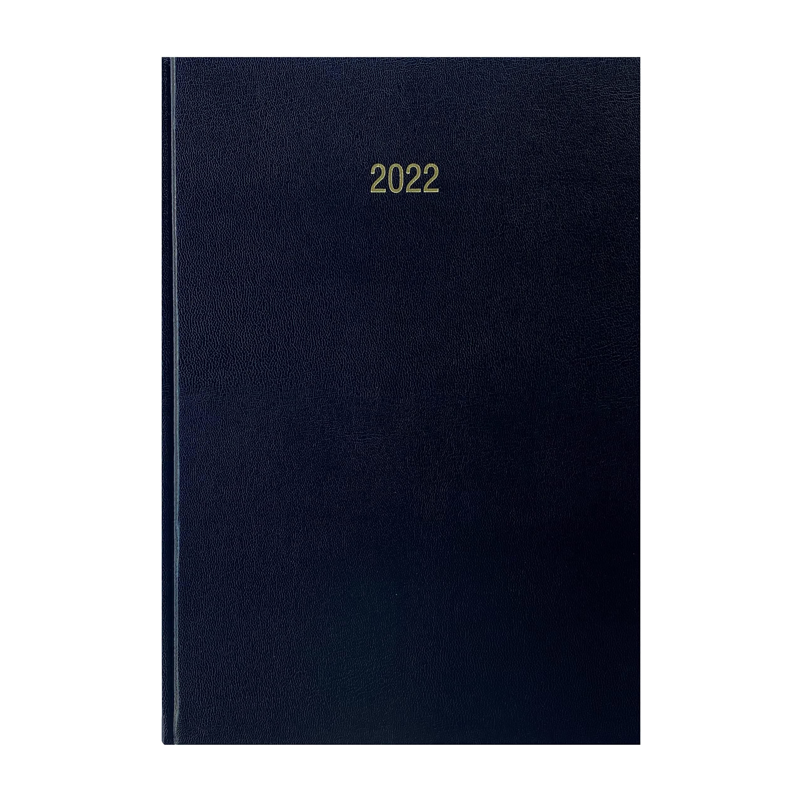 2022 A4 Two Page per Day Business Office Diary Hardback case Bound Desk Diary by Precious London (Black)