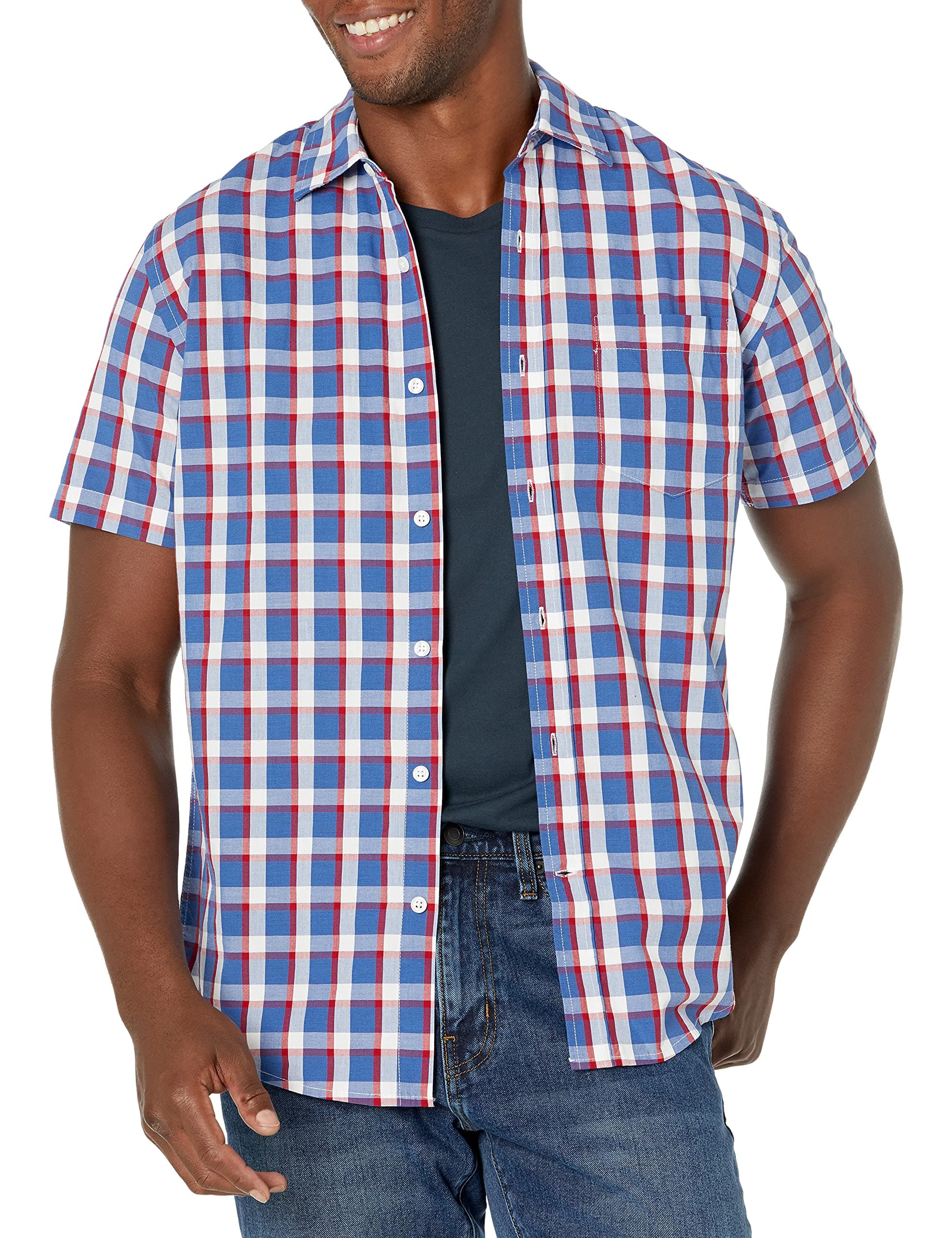 Amazon Essentials Men's Regular-fit Short-Sleeve Poplin Shirt