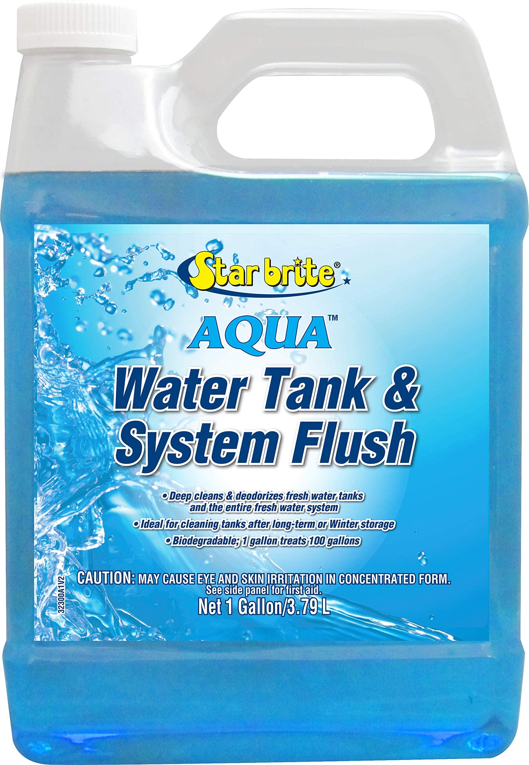 Aqua Water Tank & System Flush - Deep Cleans & Deodorizes Fresh Water Tanks & Entire Drinking Water System - Ideal for Boats & RVs Coming Out of Storage 1 GAL (032300)