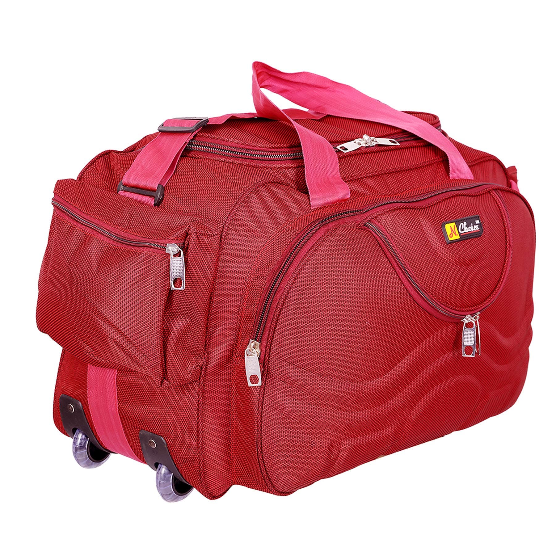 N Choice Polyester 4 cm Soft Travel Duffle (NCDF117_FLEX_Red)