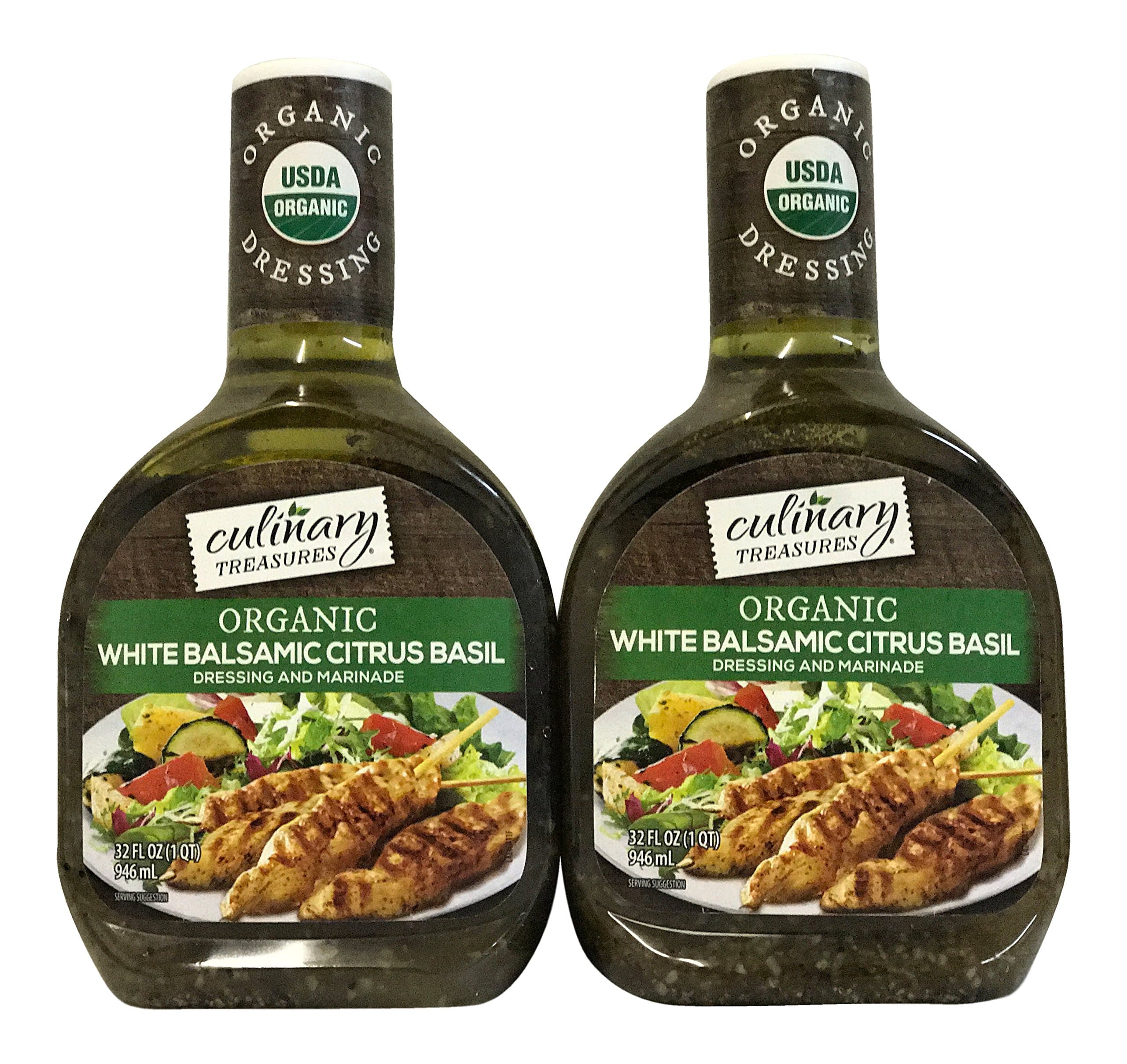 Culinary Treasures Organic White Balsamic Citrus Basil Dressing 2pk