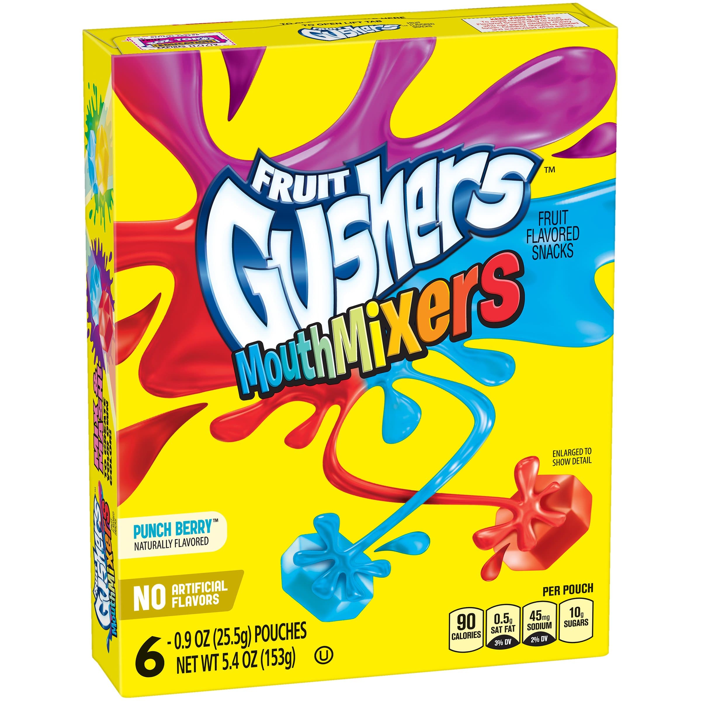 Gushers Fruit Gushers Fruit Flavored Snacks (6 Pouches) Box of 1 (Mouth Mixers)