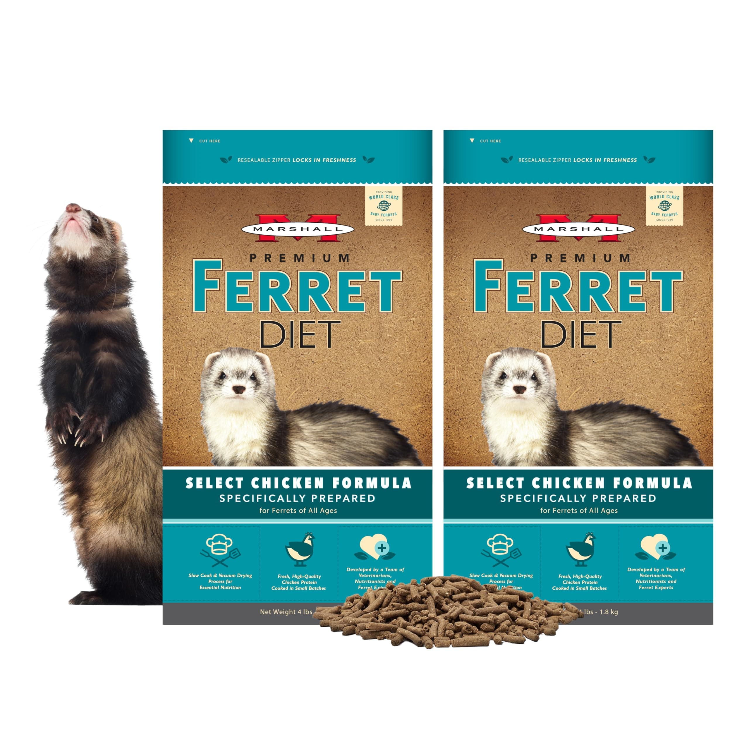 (2 Pack) Marshall Pet Products Select Chicken Formula Premium Ferret Diet