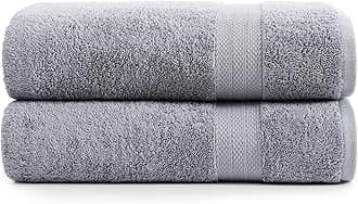 RAYMSTER LANE LINEN Bath Sheets Bathroom Towel Set- 2 Pack 100% Cotton Extra Large Towels, Oversized Luxury Towels Set, Shower Sets for Bathroom, 35x66 - Black (Grey, 2 Piece Bath Sheet)