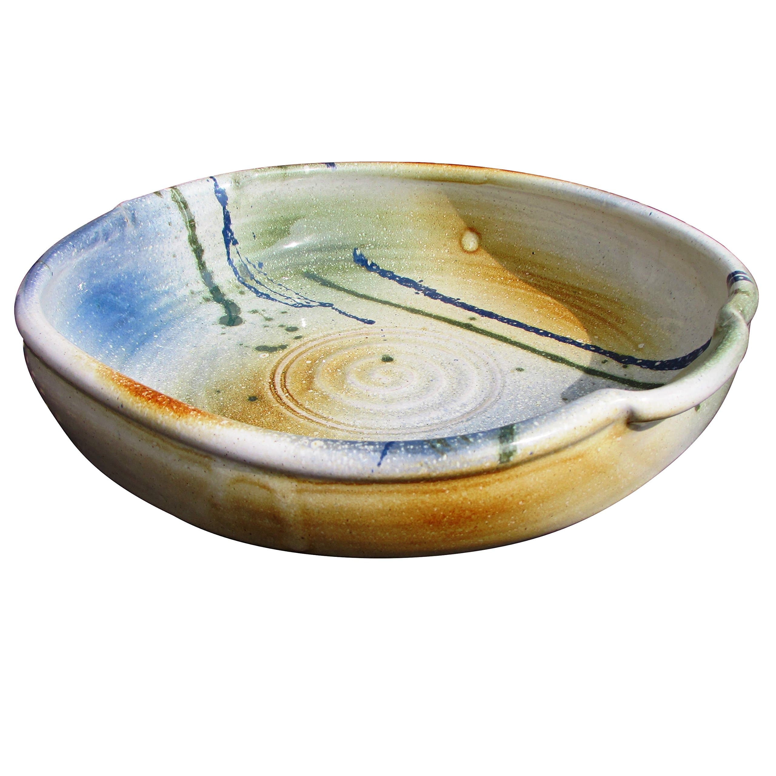 Square Serving Bowl Hand-Thrown Hand-Glazed Blended Native Irish Clay . Decorative Dish Measures 12 Inches Diameter