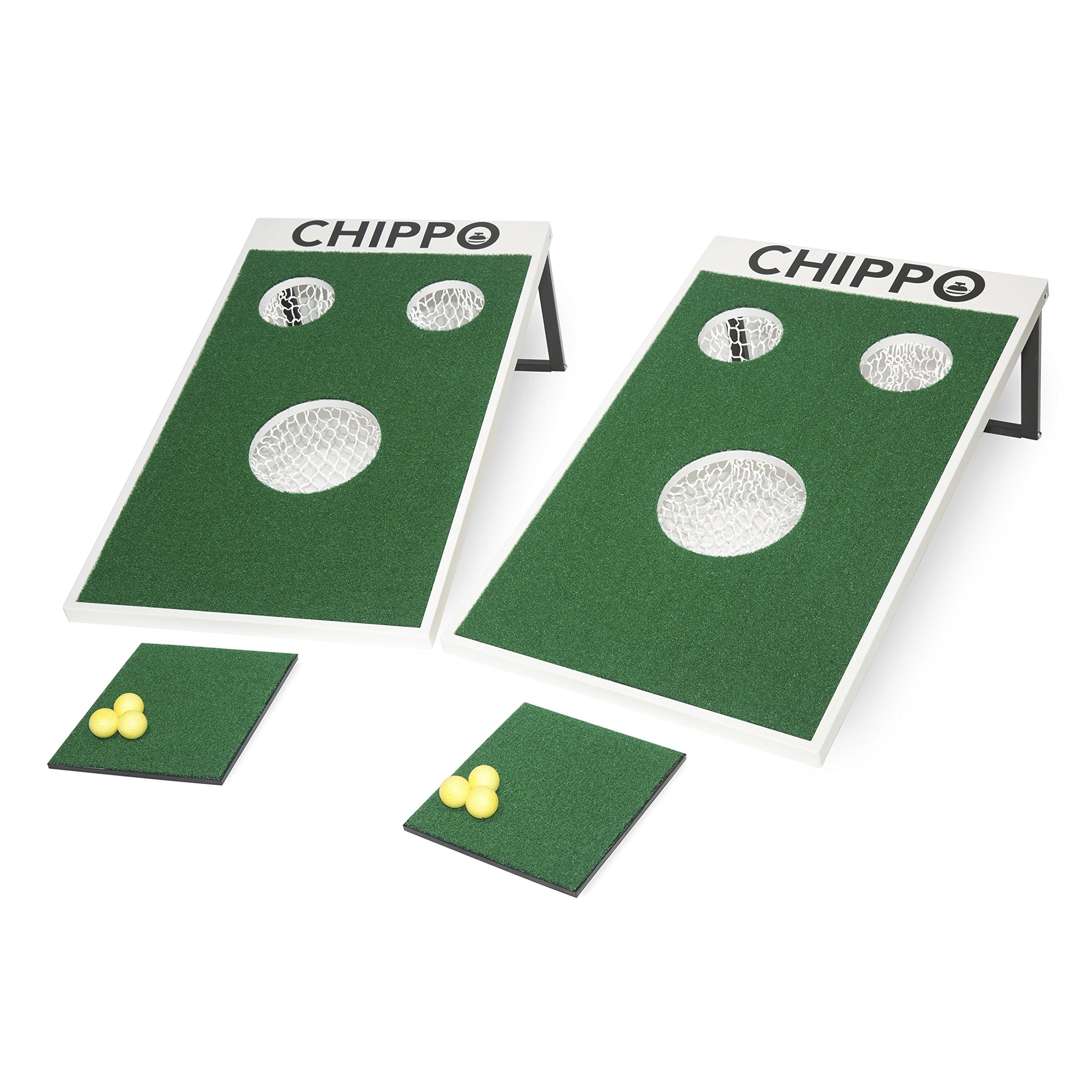 CHIPPOGolf Game & Cornhole Set Combo - Complete with Chippo Target Boards, Chipping Mats and Practice Golf Balls - 2-in-1 Outdoor Games & Activities for Backyard, Beach or Lawn