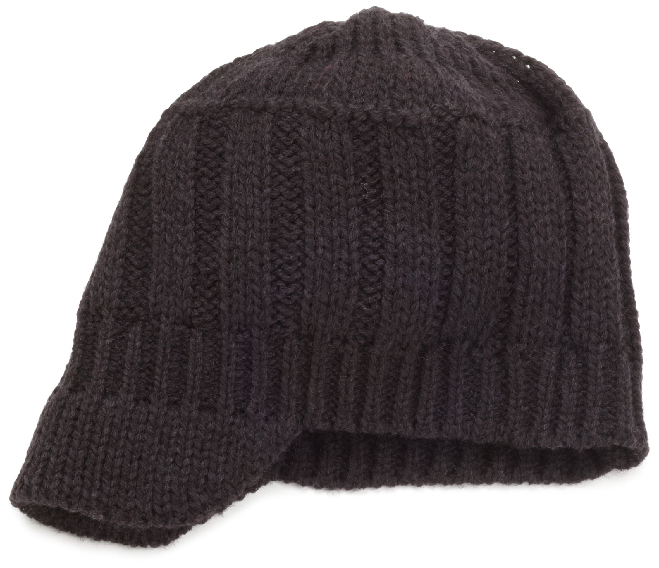 isotonerMen's Acrylic Solid Alternating Rib Billed Hat [Black, One Size]