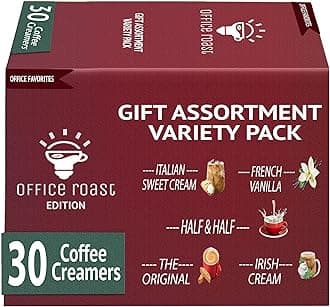 Variety Pack Creamers Liquid Creamer Singles | Gift Assortment Box | Coffee Cream, French Vanilla, Original, Irish Creme, Italian Sweet Creme & Half-Half - No Refrigeration - (Box Of 30)