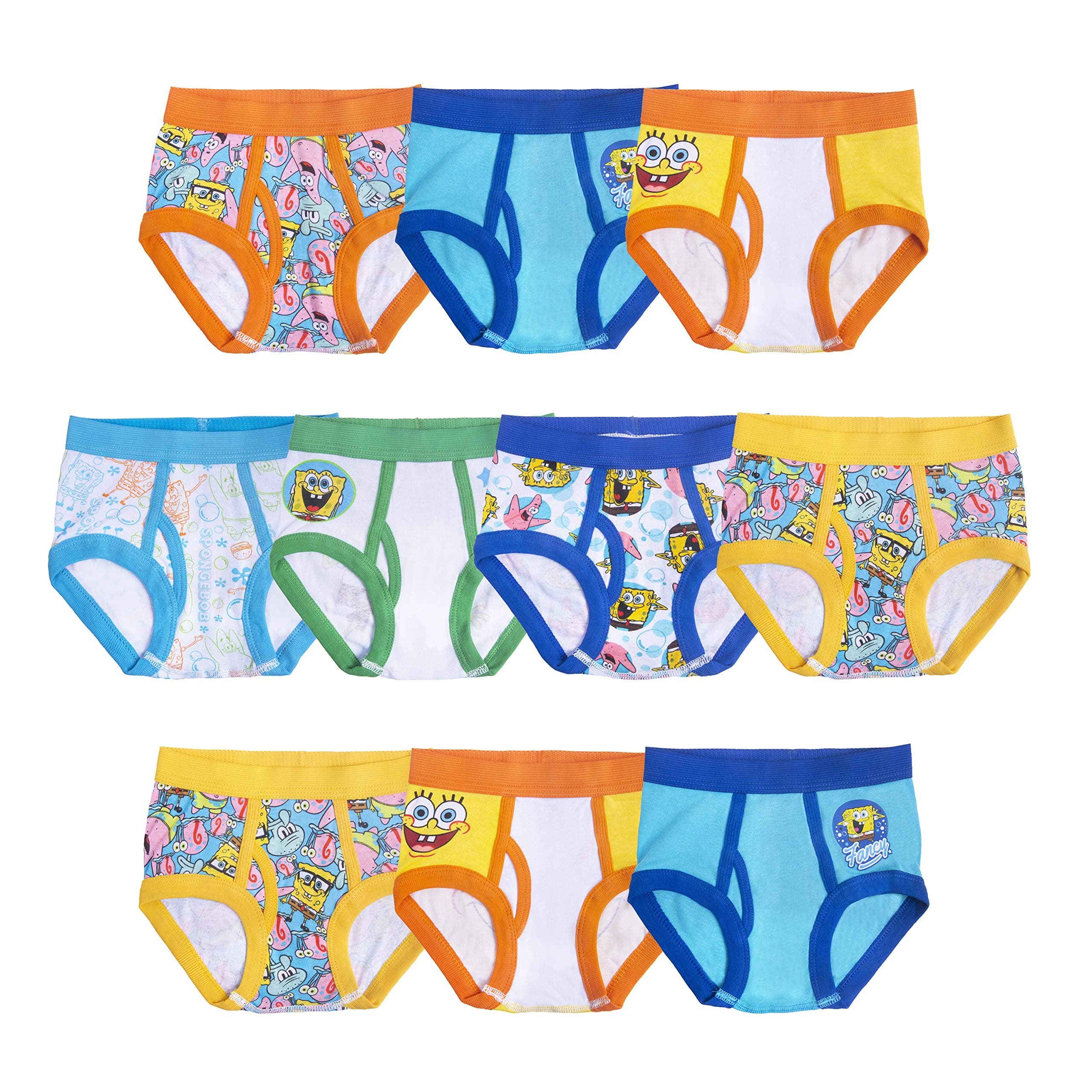 SPONGEBOB SQUAREPANTS boys Amazon Exclusive Underwear Multipacks With Patrick, Squidward and More in Sizes 4, 6, 8, 10 & 12
