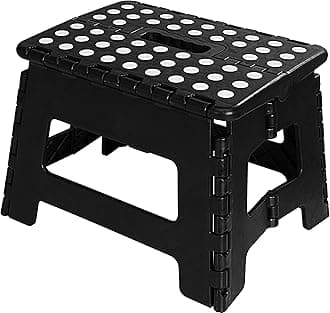 Utopia Home Folding Step Stool - (Pack of 12) Foot Stool with 9 Inch Height - Holds Up to 300 lbs - Lightweight Plastic Foldable Step Stool for Kitchen, Bathroom & Living Room (Black)