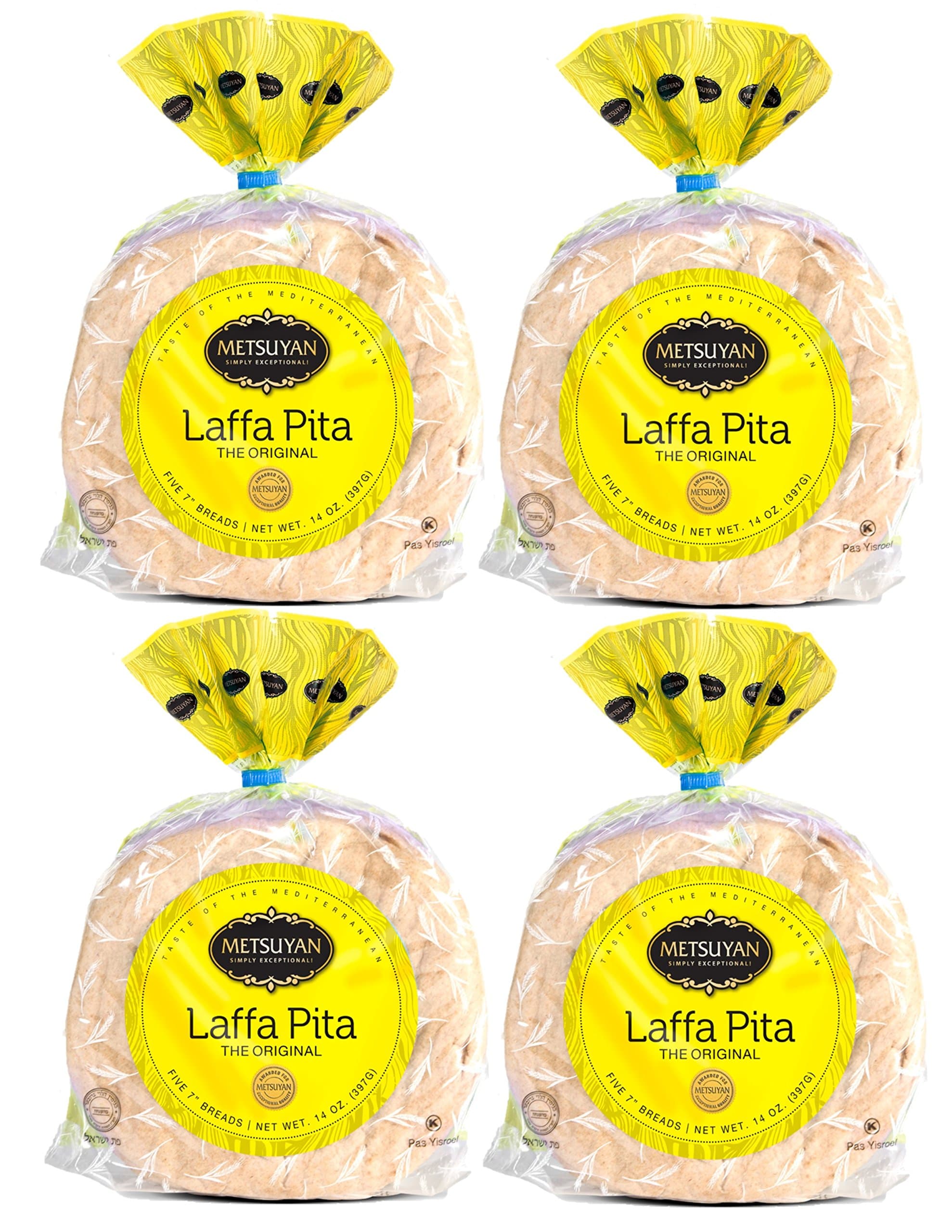 Metsuyan Laffa Pita The Original Kosher Flatbread 5 Count (4 Pack)