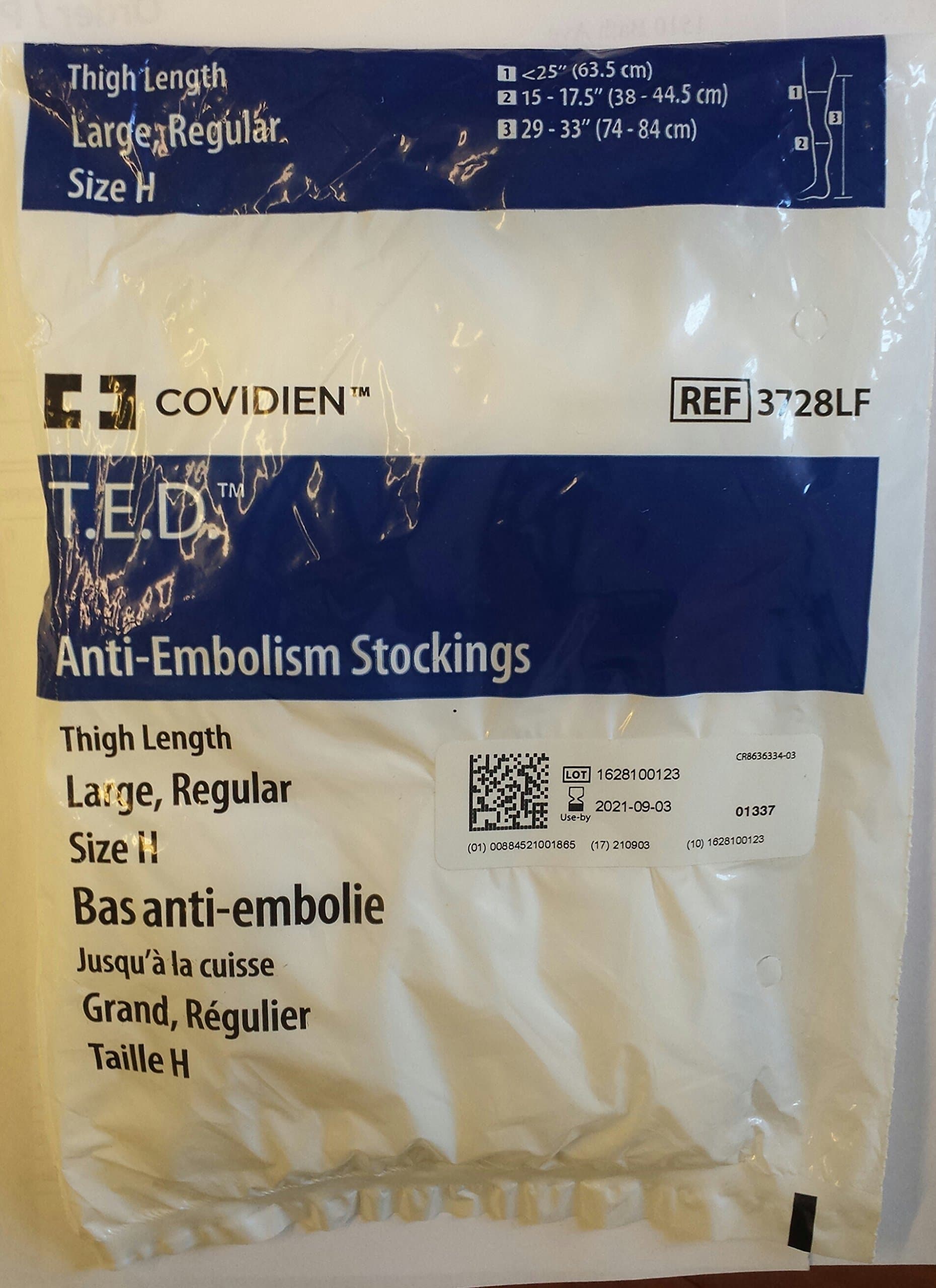 Kendall TED Thigh Length, Size H, Large Regular, Open Toe, White, 1 Set T.E.D