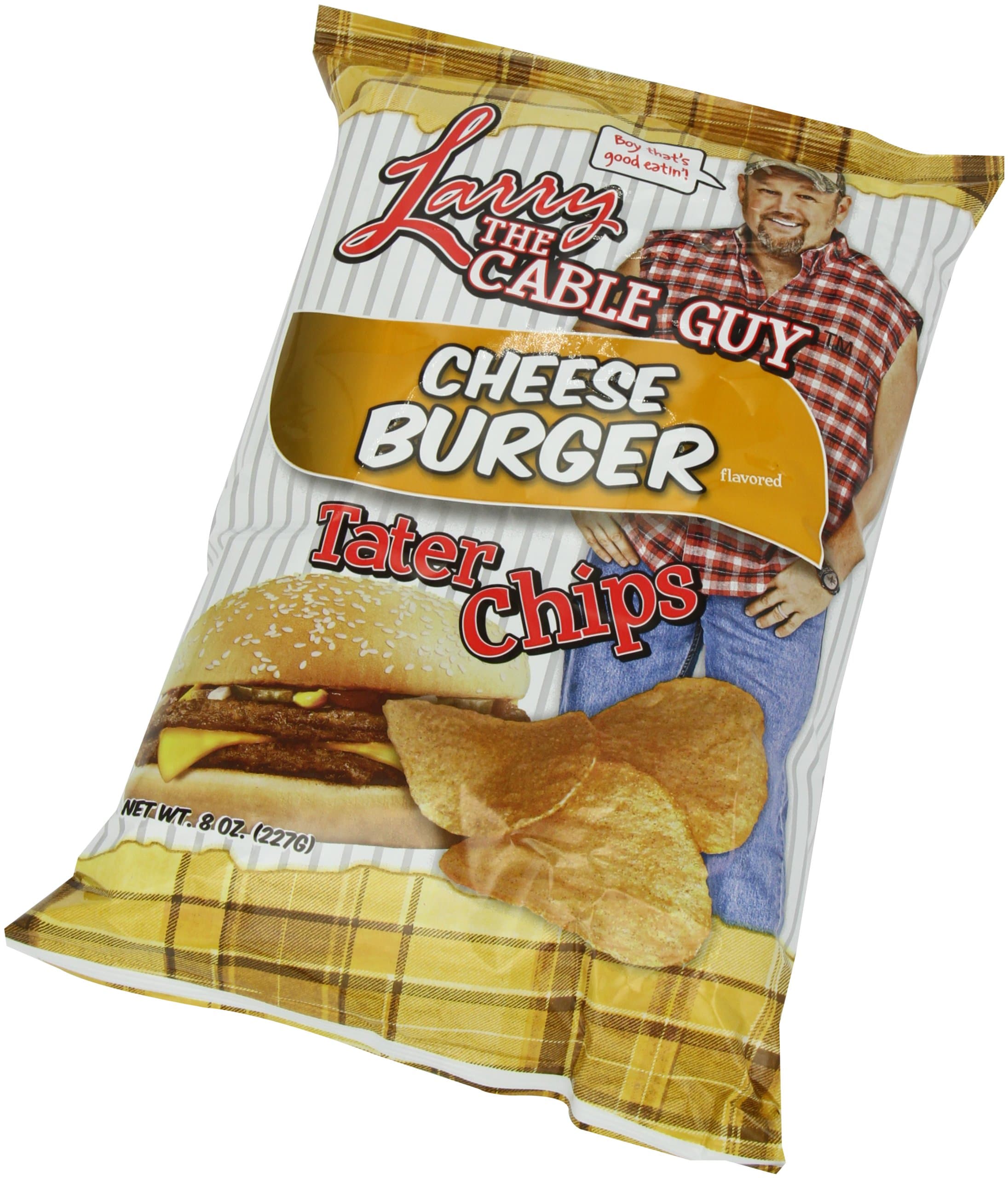 Larry the Cable Guy Tater Chips, Cheeseburger, 8 Ounce (Pack of 12)